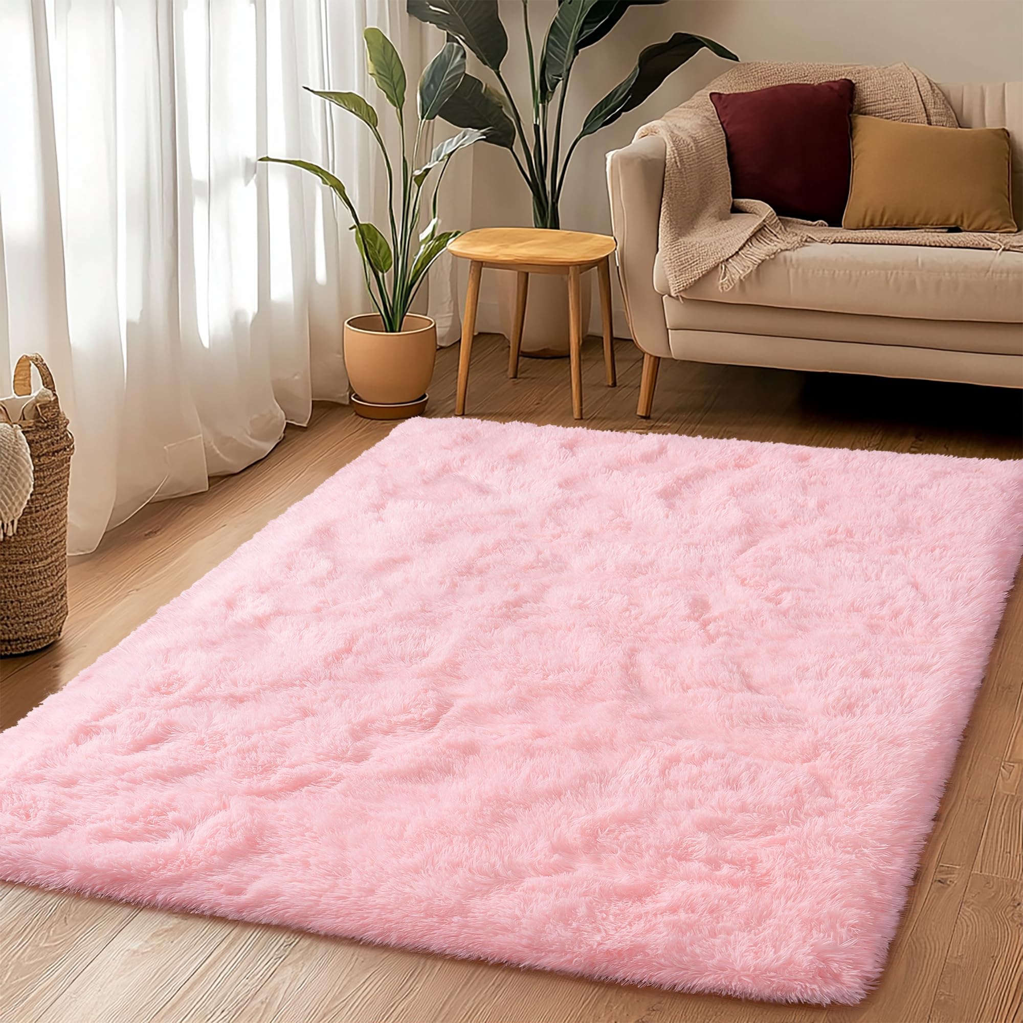 Awaytail Fluffy Rug Washable 2x3 Feet, Pure Black Desk Chair Rug Non-Slip, Super Soft Kids Rug for Boys Nursery Dorm Decor
