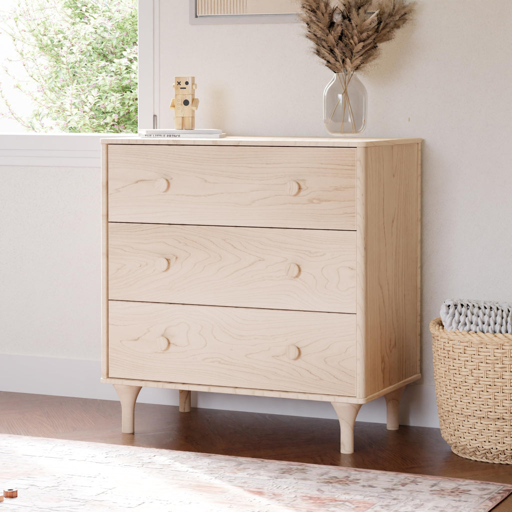 Babyletto Lolly 3-Drawer Changer Dresser with Removable Changing Tray in Natural Walnut, Greenguard Gold Certified