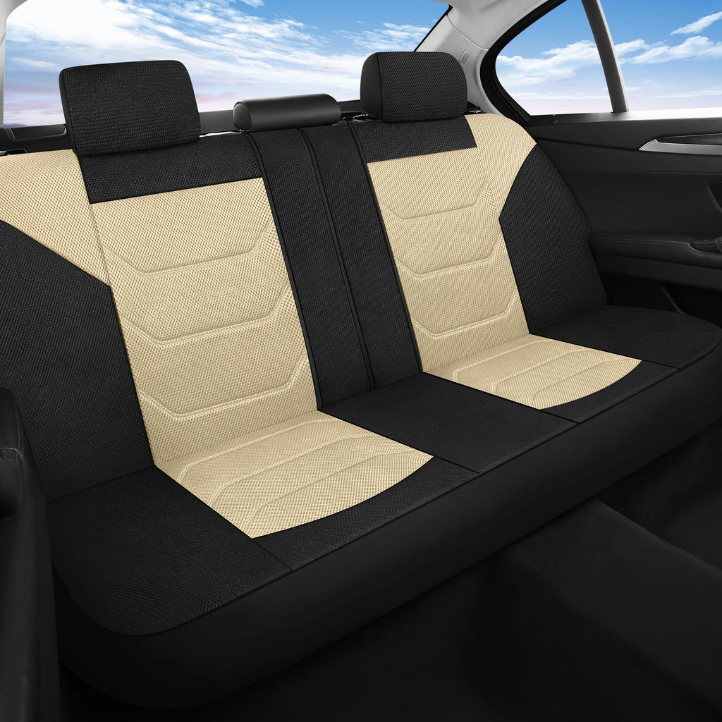 Pariiaotin 3D Air Mesh Car Seat Covers Front Sets Washable and Breathable Premium Cloth Automotive Vehicle Seat Covers for Cars Interior, Universal Fit for Most Cars, Sedan, Truck, SUV(Black)