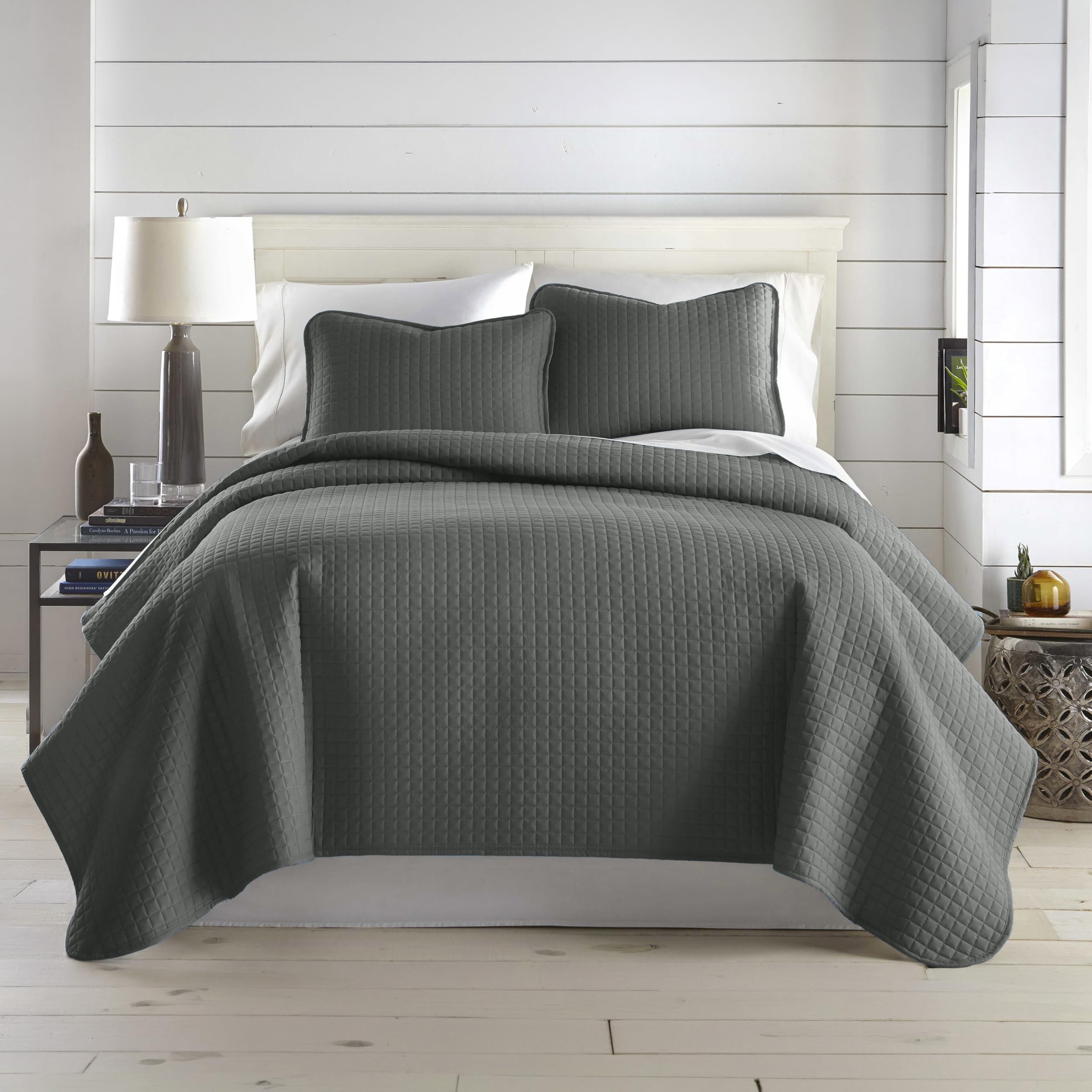 Southshore Fine Living, Inc. XL Twin Quilt Set, Microfiber Quilted Bedspread, White Bedding Twin Coverlet w/Pillow Sham, Pet Hair Resistant Bedding Coverlet Set, Quilted Coverlet, Bright White Quilt