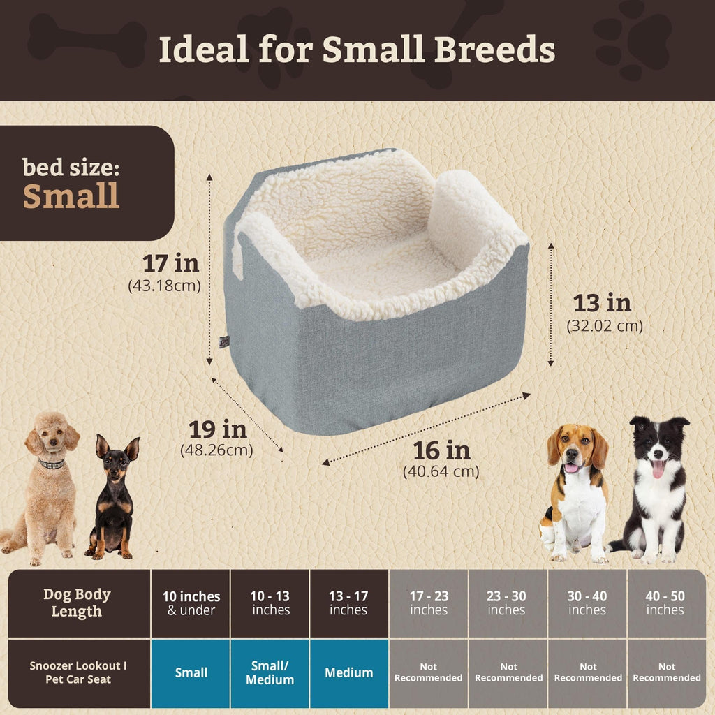 SNOOZER PET Products Lookout 1 Dog CAR SEAT, Birch Diamond, Small