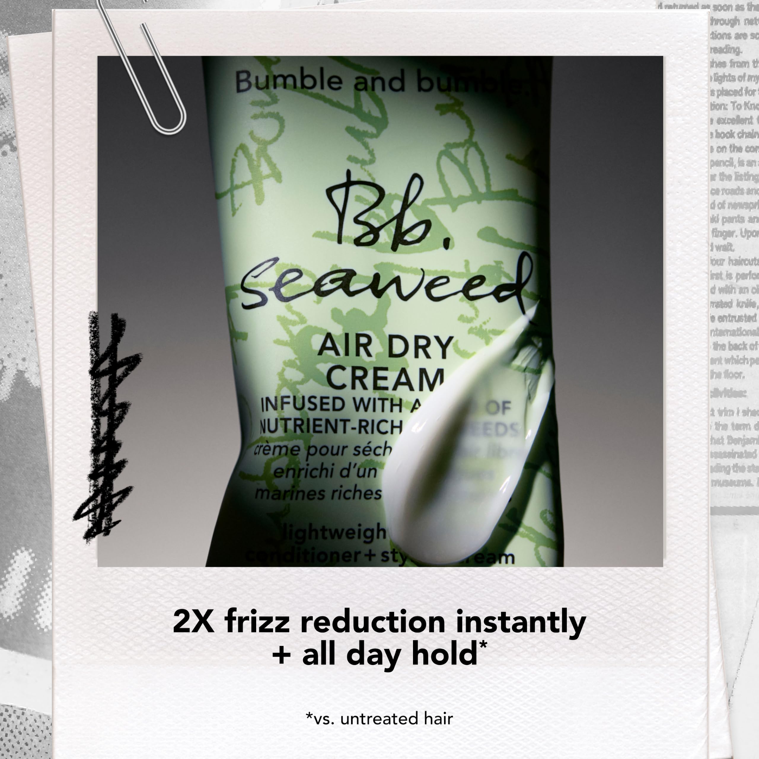 Bumble and bumble. Seaweed Nourishing Air Dry Hair Styling Cream | Leave-In Conditioner | Detangling, Hydrating, Anti Frizz, Soft Hold, Color Safe | For All Curly, Wavy, Straight Hair Types