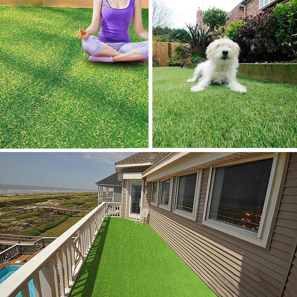 Petgrow 4FTx7FT Artificial Realistic & Thick Fake Mat for Outdoor Garden Landscape Pet Pad Dog Synthetic Grass Rug Turf