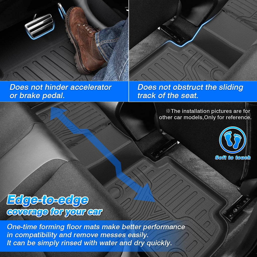 Cartist Floor Mats Compatible with Kia EV6 2022 2023 2024 2025 2026 Accessories All Weather Floor Liner Front & Rear 2 Rows Car Carpet Protection TPE Odorless