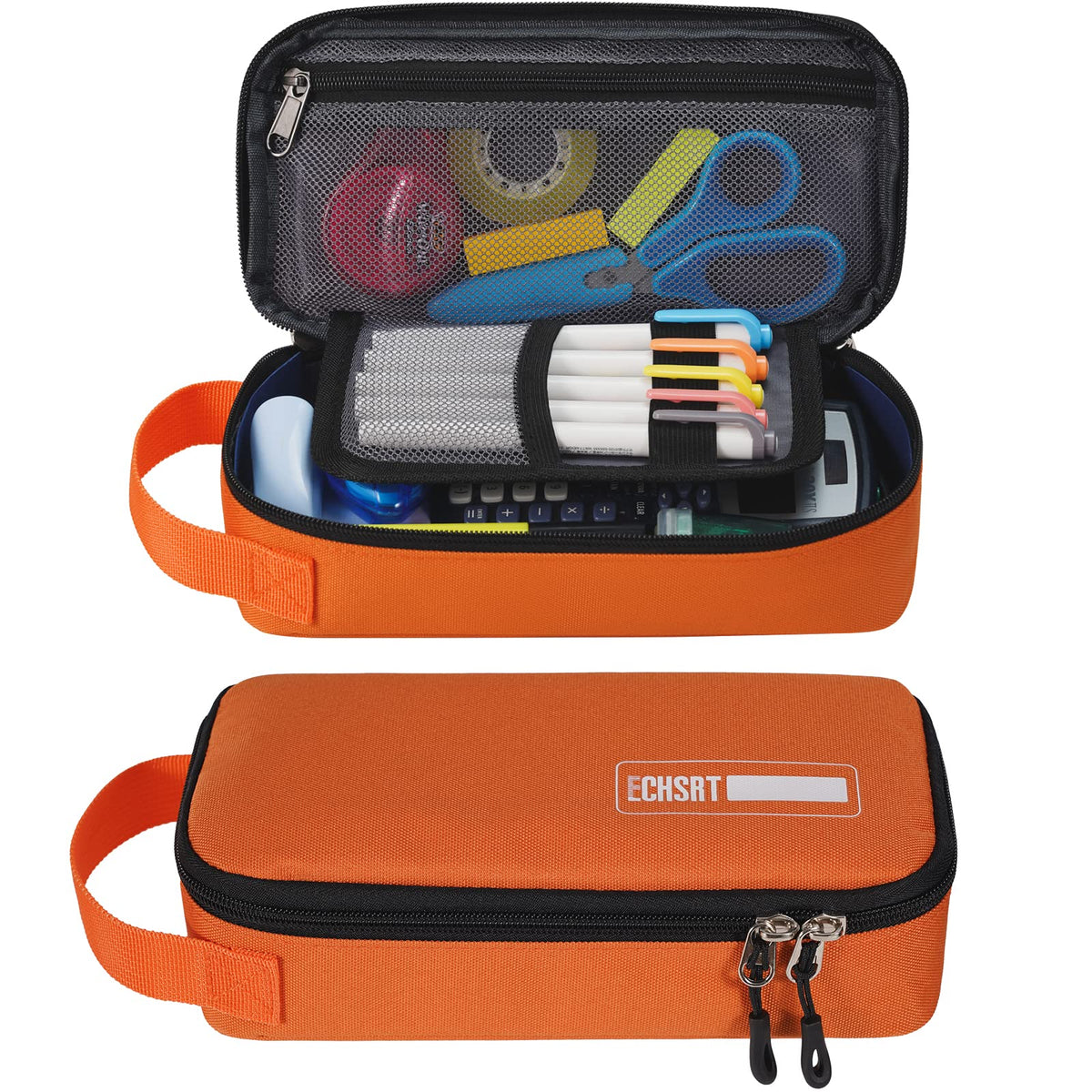 ECHSRT Large Pencil Case, Aesthetic Pen Pouch with Big Capacity, Minimalist Portable Stationery Bag with Handle for Office Organizer Aesthetic Pencil Cases