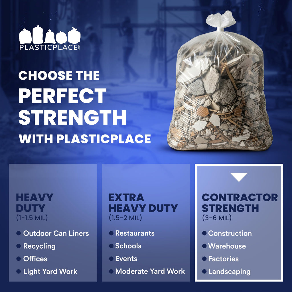 Plasticplace 64-65 Gallon Trash Can Liners for Toter │ 1.5 Mil │ Black Heavy Duty Garbage Bags │ 50” x 60” (25 Count)