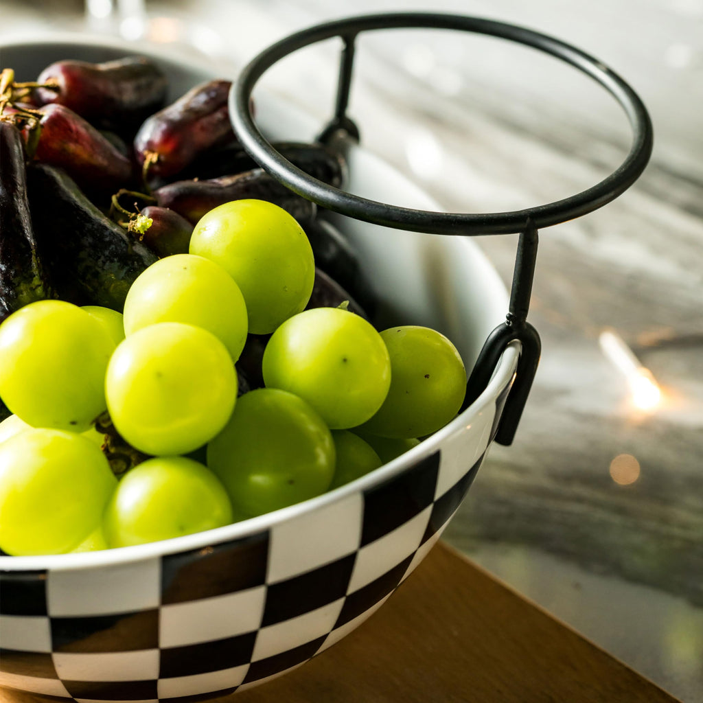 Miamolo 3 Tier Serving Bowls with Stand for Entertaining Party | Ceramic, Chip and Dip Set | Food Display for Fruit Salad Snacks | Space-saving Storage | Microwave & Dishwasher Safe
