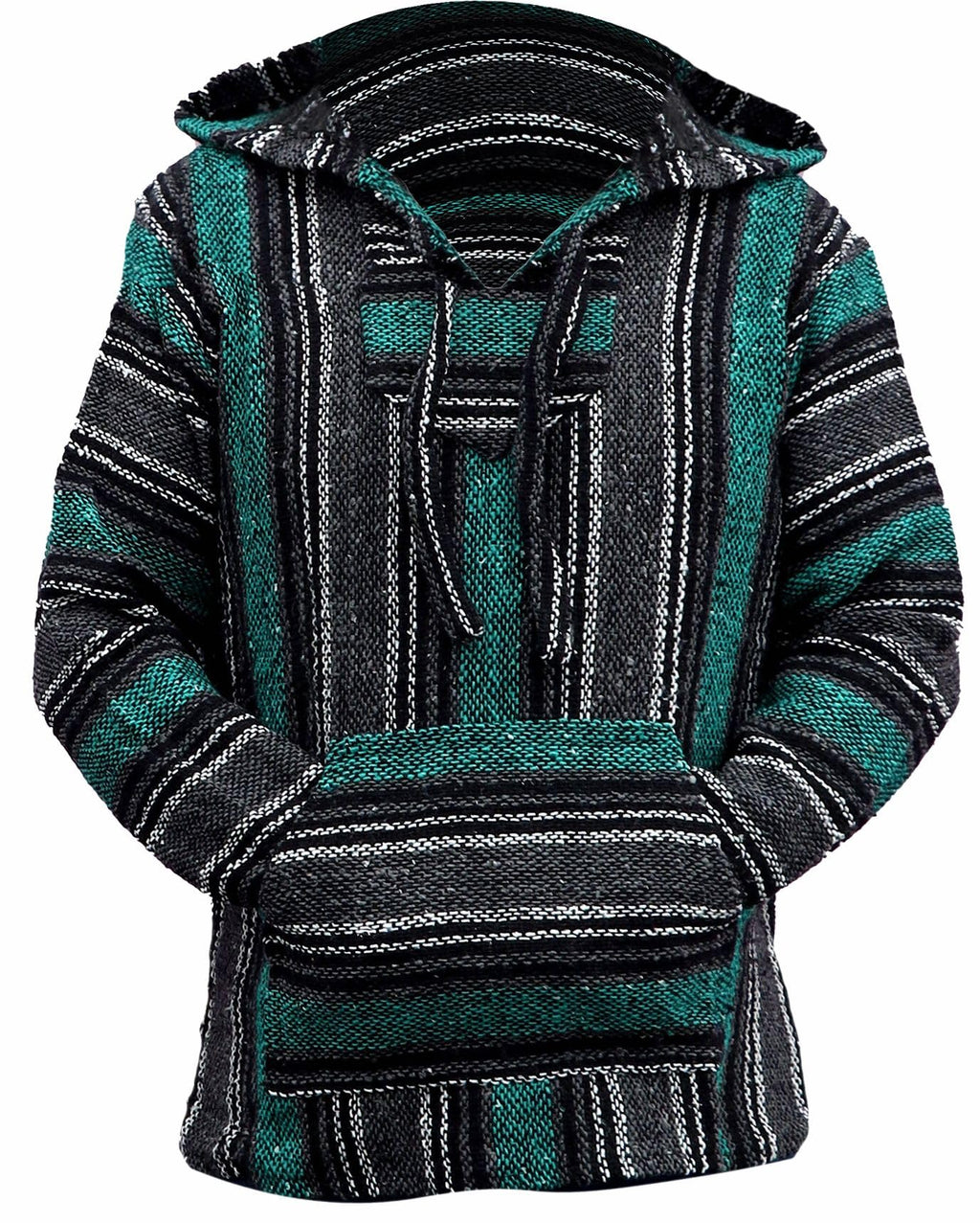 Del Mex Mexican Baja Hoodie Hippie Surf Poncho Sweater Sweatshirt Pullover Jerga