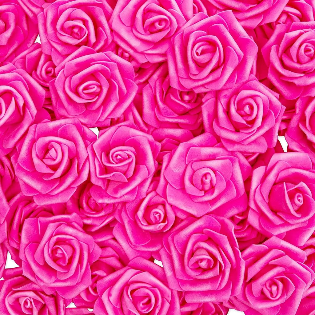 Bright Creations Artificial Flowers Foam Rose Heads - 3 x 1.2 in, Mixed Pink Shades, 100 Pack - Foam Roses for Flower Wall & Garland Backdrops, Wedding & Bridal Shower Decor