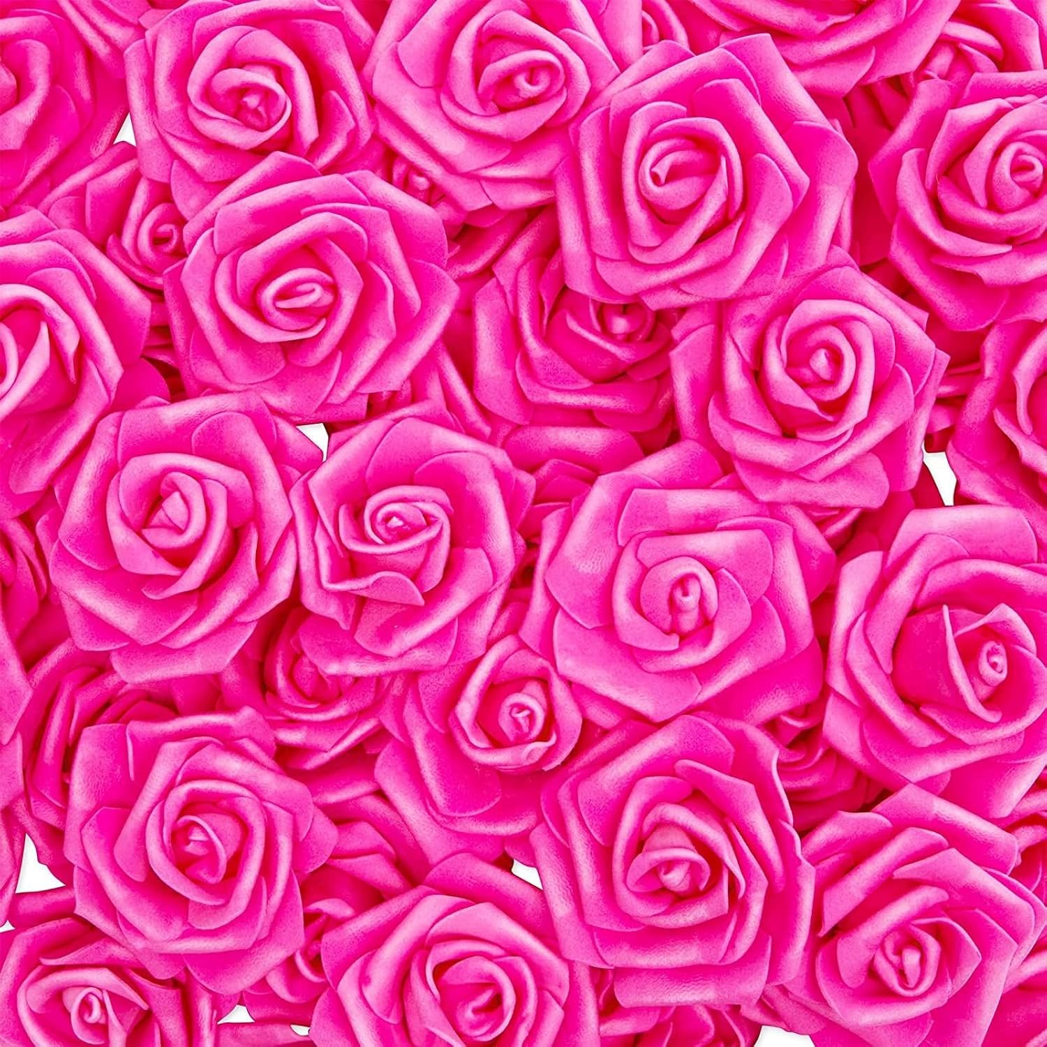 Bright Creations Artificial Flowers Foam Rose Heads - 3 x 1.2 in, Mixed Pink Shades, 100 Pack - Foam Roses for Flower Wall & Garland Backdrops, Wedding & Bridal Shower Decor