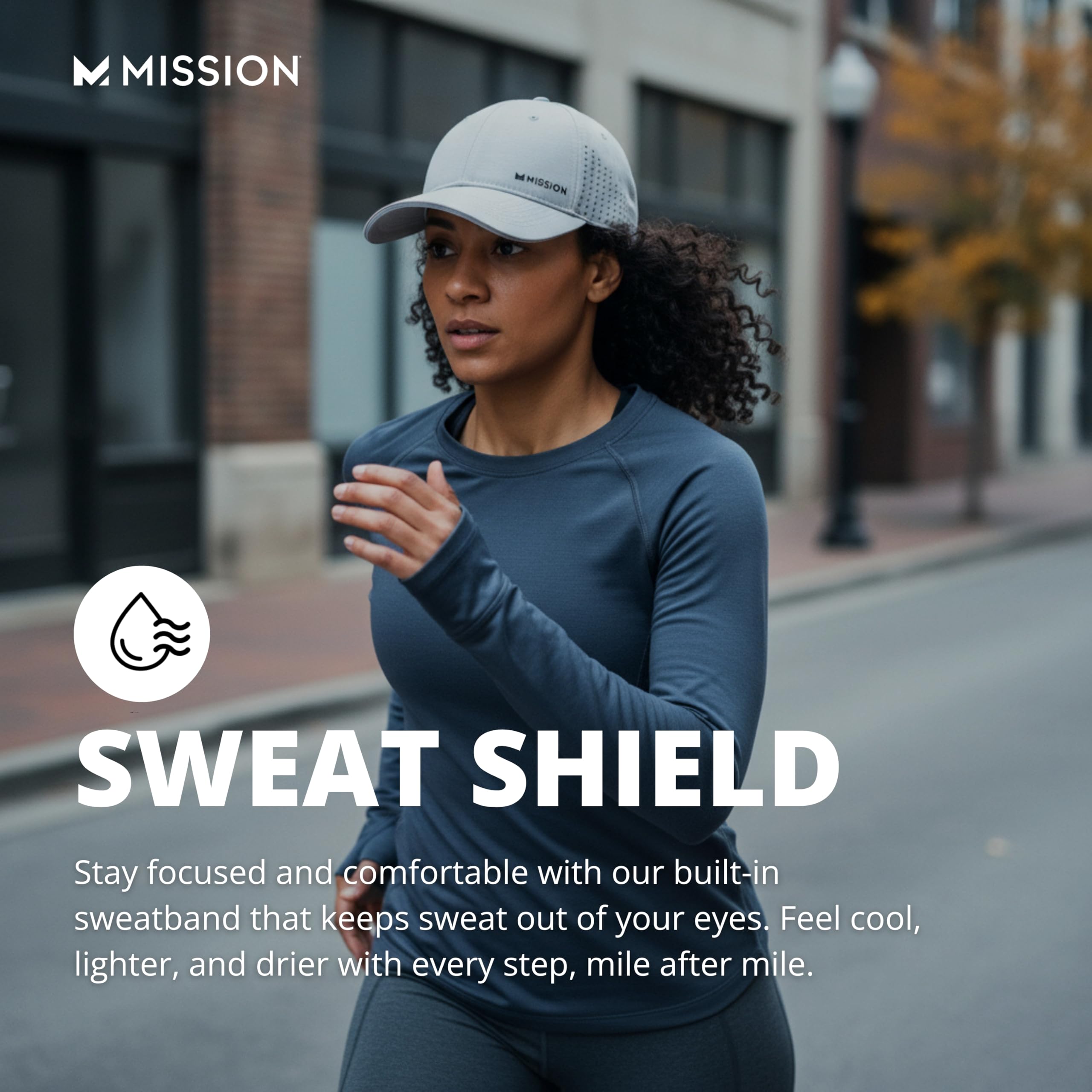 MISSION Cooling Vented Performance Hat Unisex Cap for Workouts, Golf & Running, Sweat & Water Activated Technology
