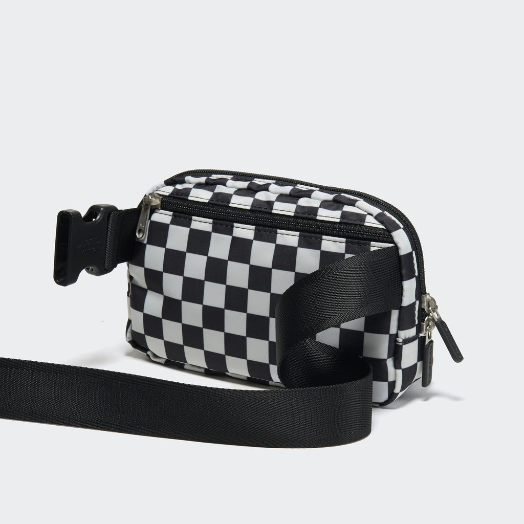 Pander Two Way Zipper Fanny Pack Nylon Everywhere Belt Bag for Women, Water Repellent Waist Packs, Crossbody Bags with Adjustable Strap (Black).