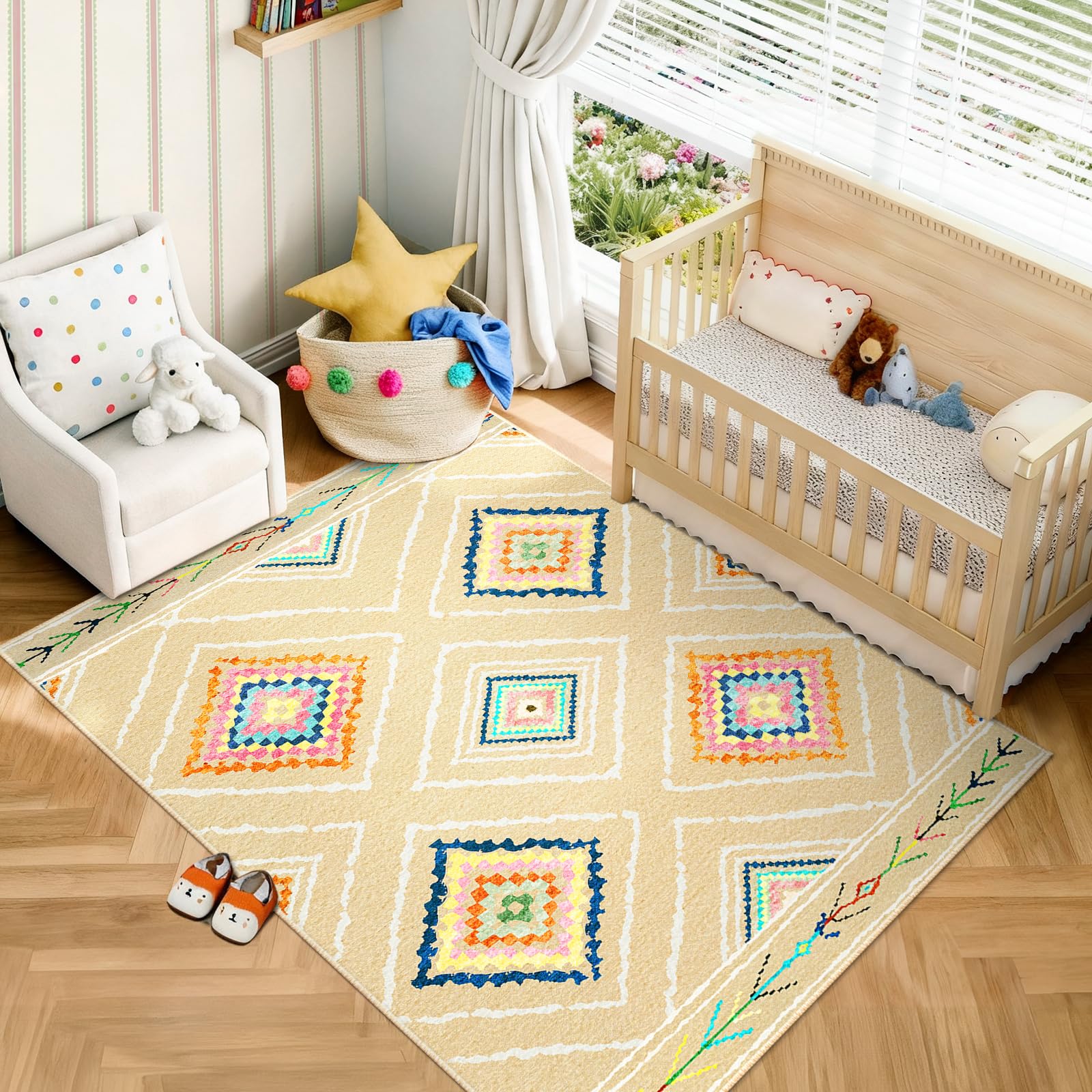 BESTSWEETIE Area Rug 2x3 Rug Machine Washable Non-Slip Low Pile Print Pattern Western Rug for Living Room Bedroom Entryway Tribal Series-Abstract/Cowhide