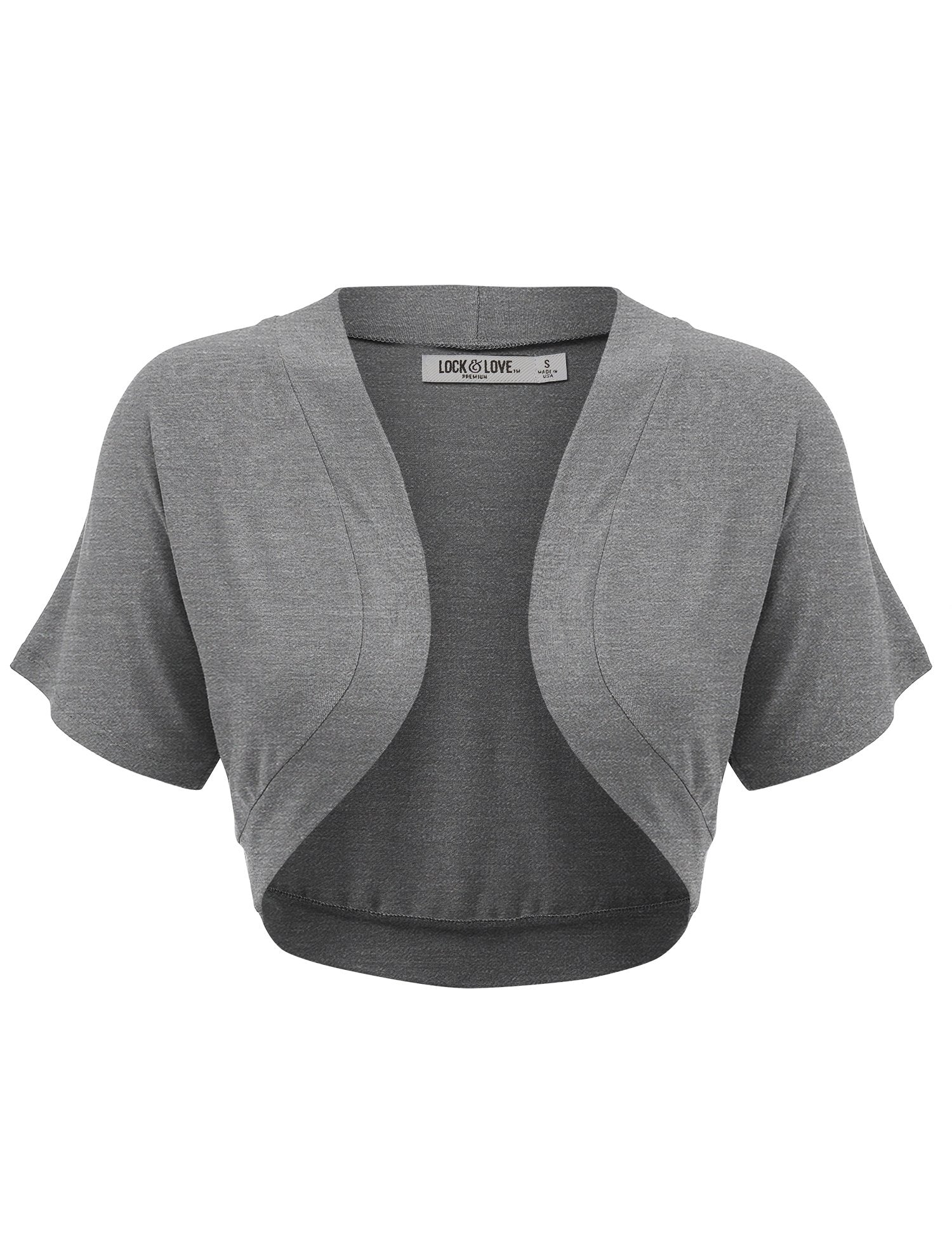 Lock and Love Women's Versatile Open Front Lightweight Short Sleeve Bolero Shrug
