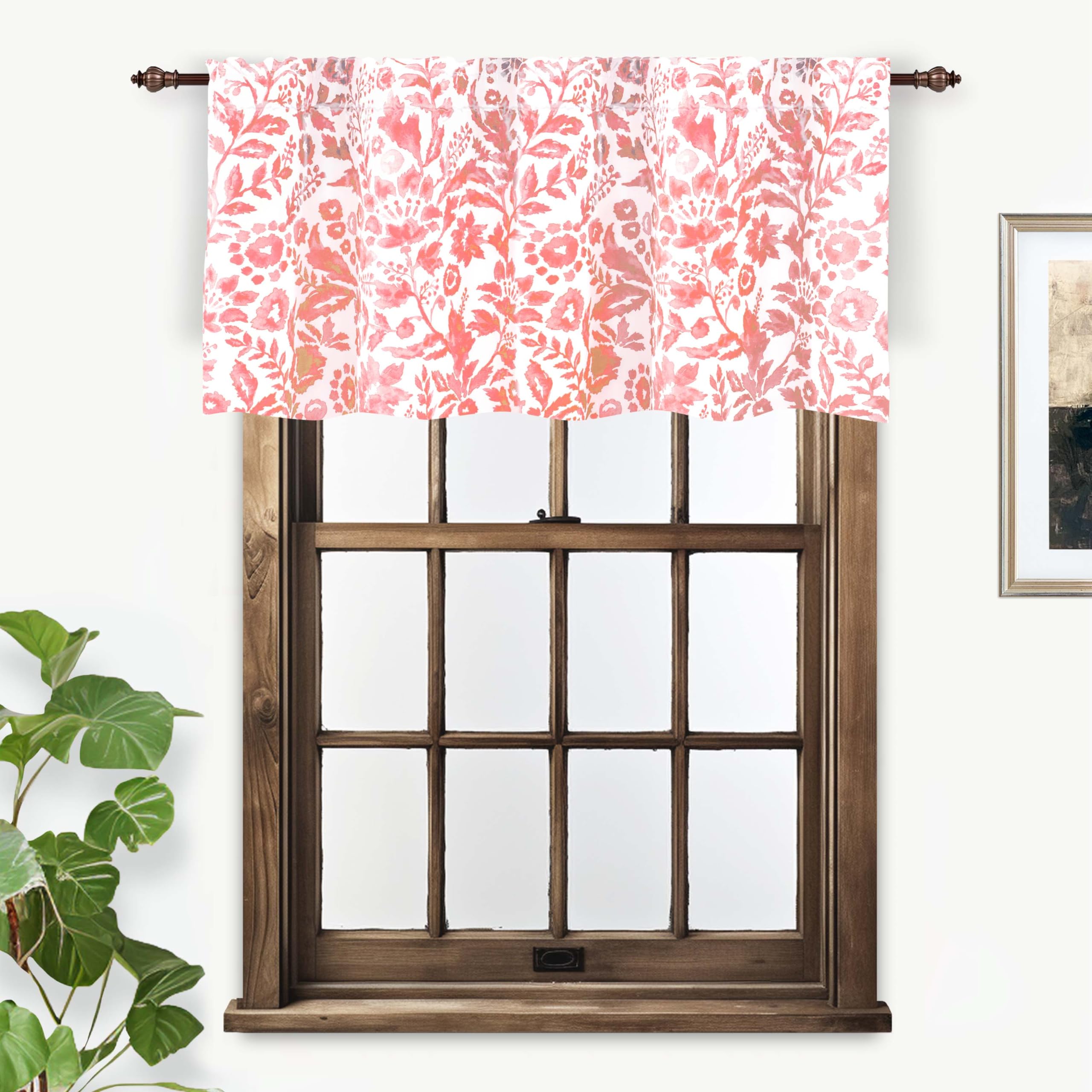 DriftAway Julia Lined Valance Double Layer Thermal Insulated Room Darkening Blackout Valances 3 Inch Rod Pocket Window Valance for Bathroom Living Room 52 Inch by 18 Inch Blush