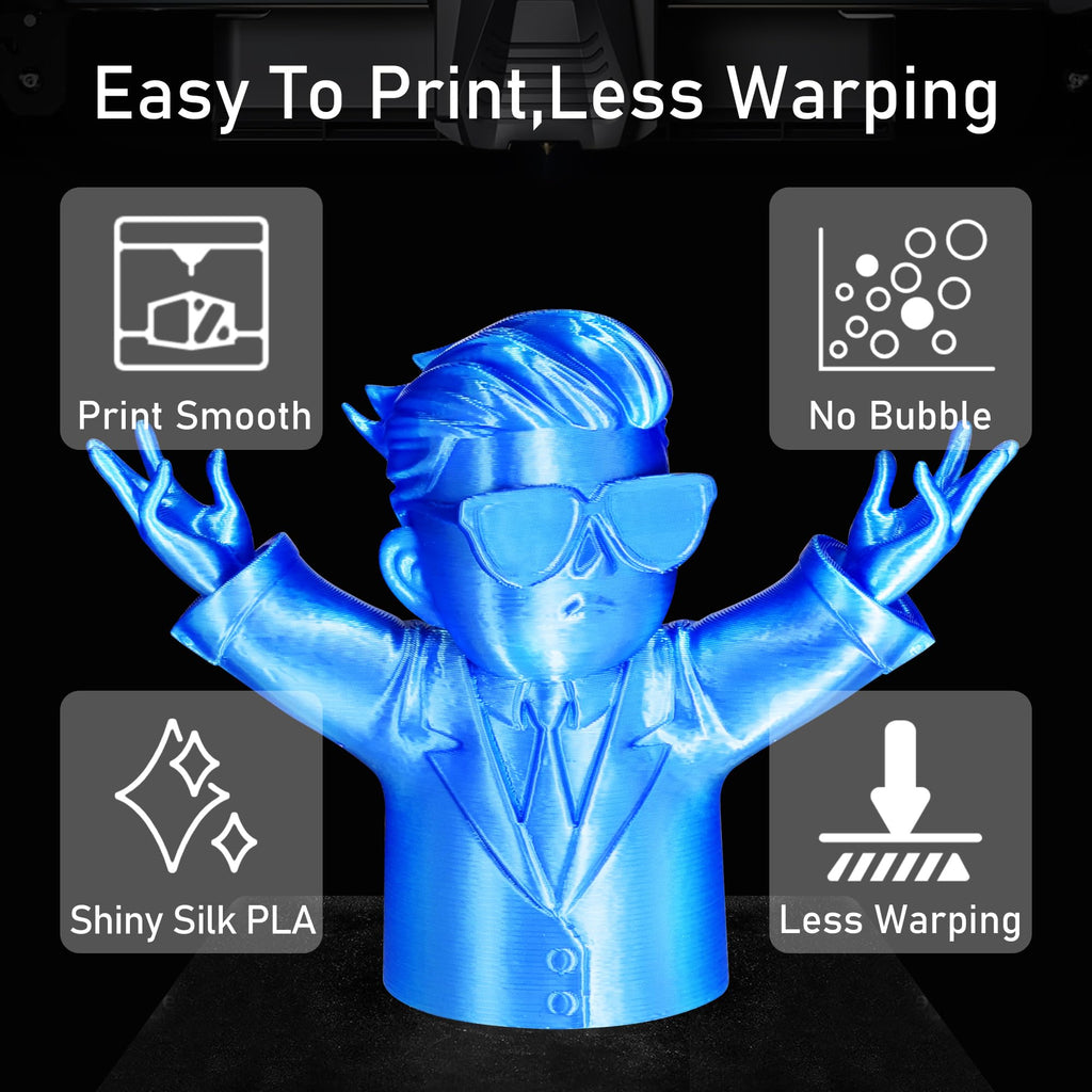 1.75mm PLA 3D Printer Filament Bundle: Glow in Dark Green/Blue/Purple/Rainbow, One Spool Clear Multi Colored, Each Spool 250g, Total 1.25Kg 3D Printing Material, 250g x 5 Spools Glow in Dark PLA