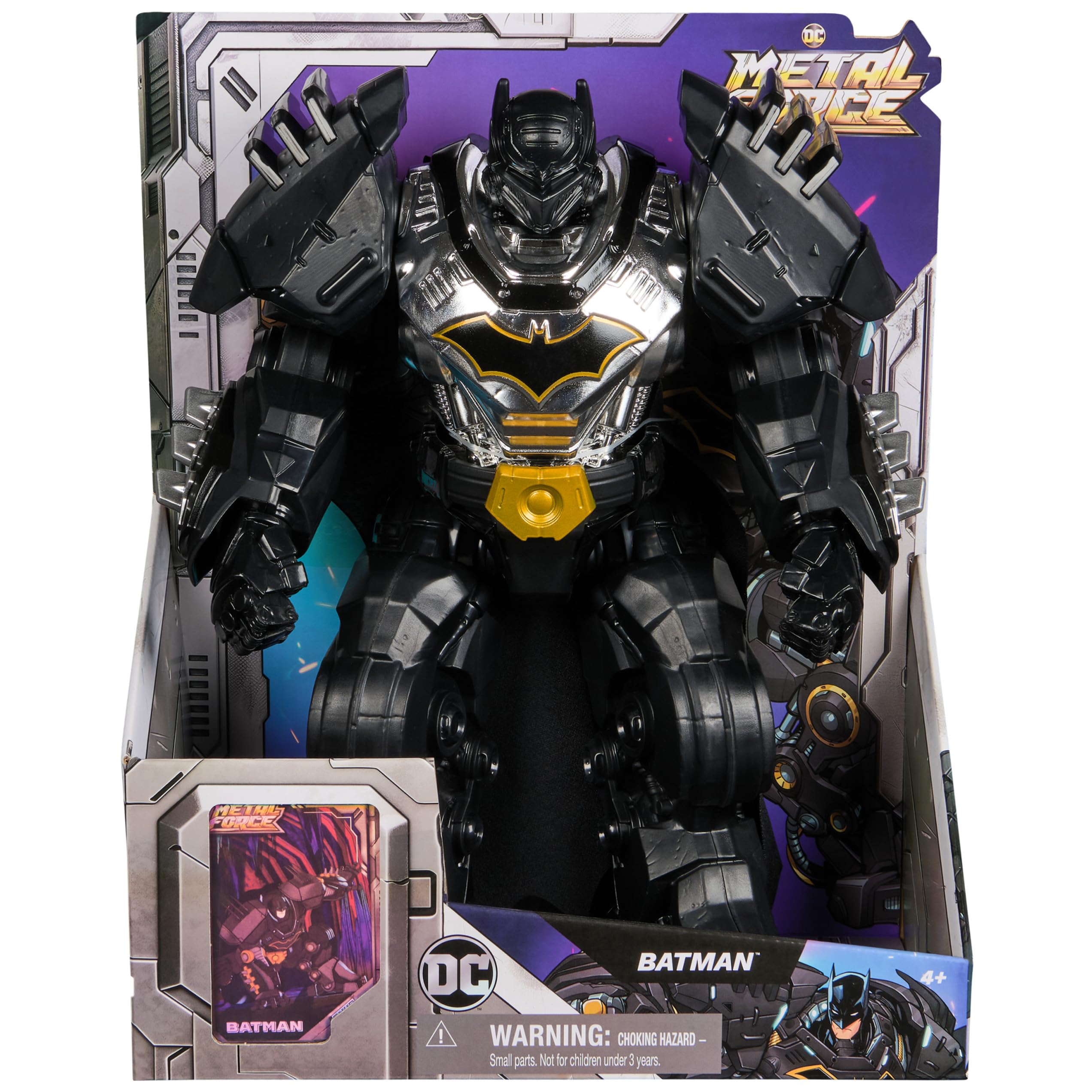 DC Comics, Metal Force Batman Action Figure, 12-Inch Extra Large Super Hero Collectible Kids Toys for Boys and Girls Ages 4 and Up