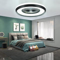 24" Bladeless Ceiling Fan with Light Remote, Smart LED Ceiling Fans with App Control, Modern Low Profile Dimmable Light Ceiling Fan for Bedroom Living Room Gold
