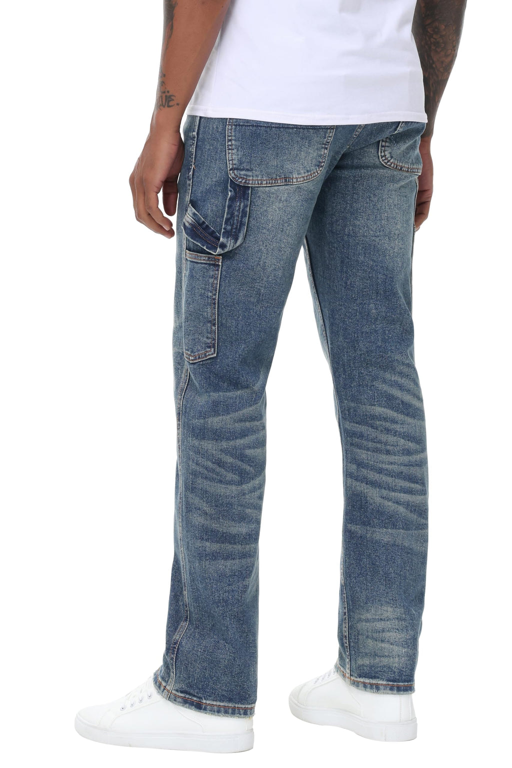 MZNBURAM Men's Stretch Regular Fit Straight-Leg Cotton Fashion Comfort Flex Waist Denim Pants Jeans