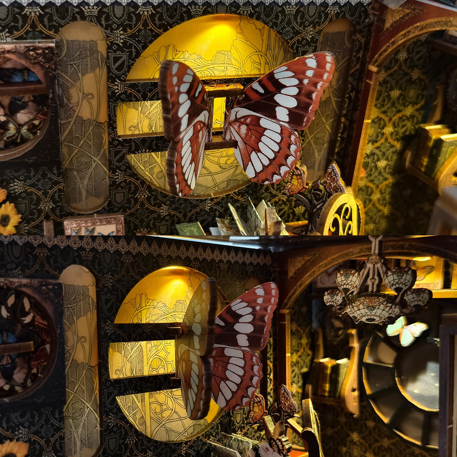 TOYQI DIY Book Nook Kit, Miniature House Dollhouse Kit for Adult and Teens, Book Nook Kits for Adults, Booknook Bookend Alley Model Build, Gifts for Family Friends - Spooky Horror Creepy Haunted House