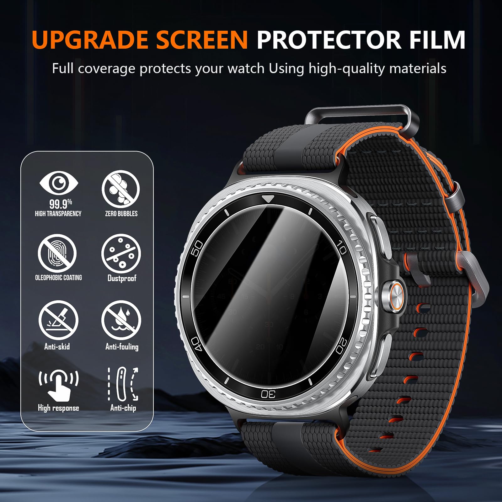 Suoman 4-Pack for Samsung Galaxy Watch 4 Classic 46mm Tempered Glass Screen Protector for Galaxy Watch 4 Classic 46mm Smartwatch [2.5D 9H Hardness] [Anti-Scratch]