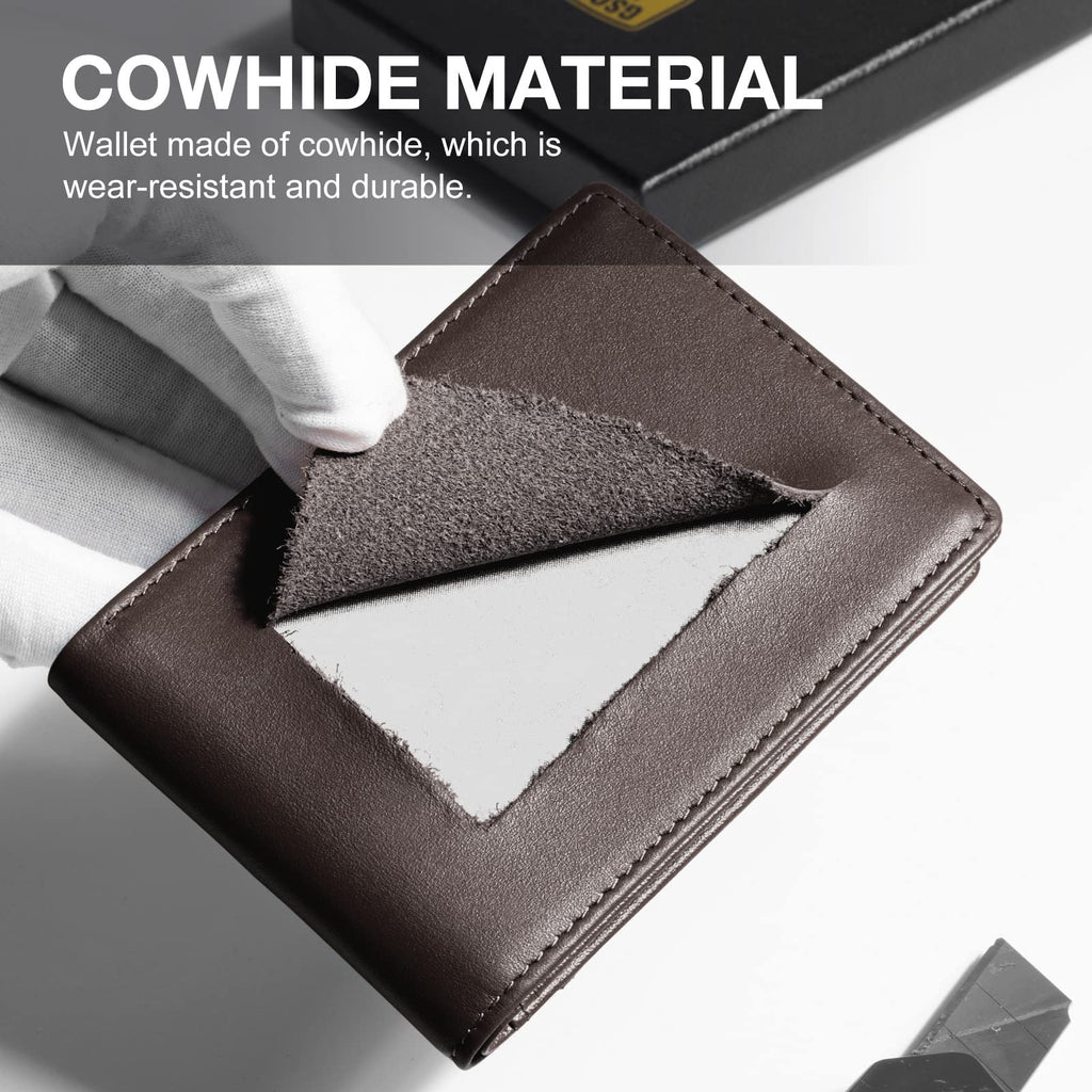 GSOIAX Slim Wallet for Men Rfid Blocking Leather Bifold Front Pocket Carbon Fiber Men's Money Clips Credit Card Holder With Gift Box