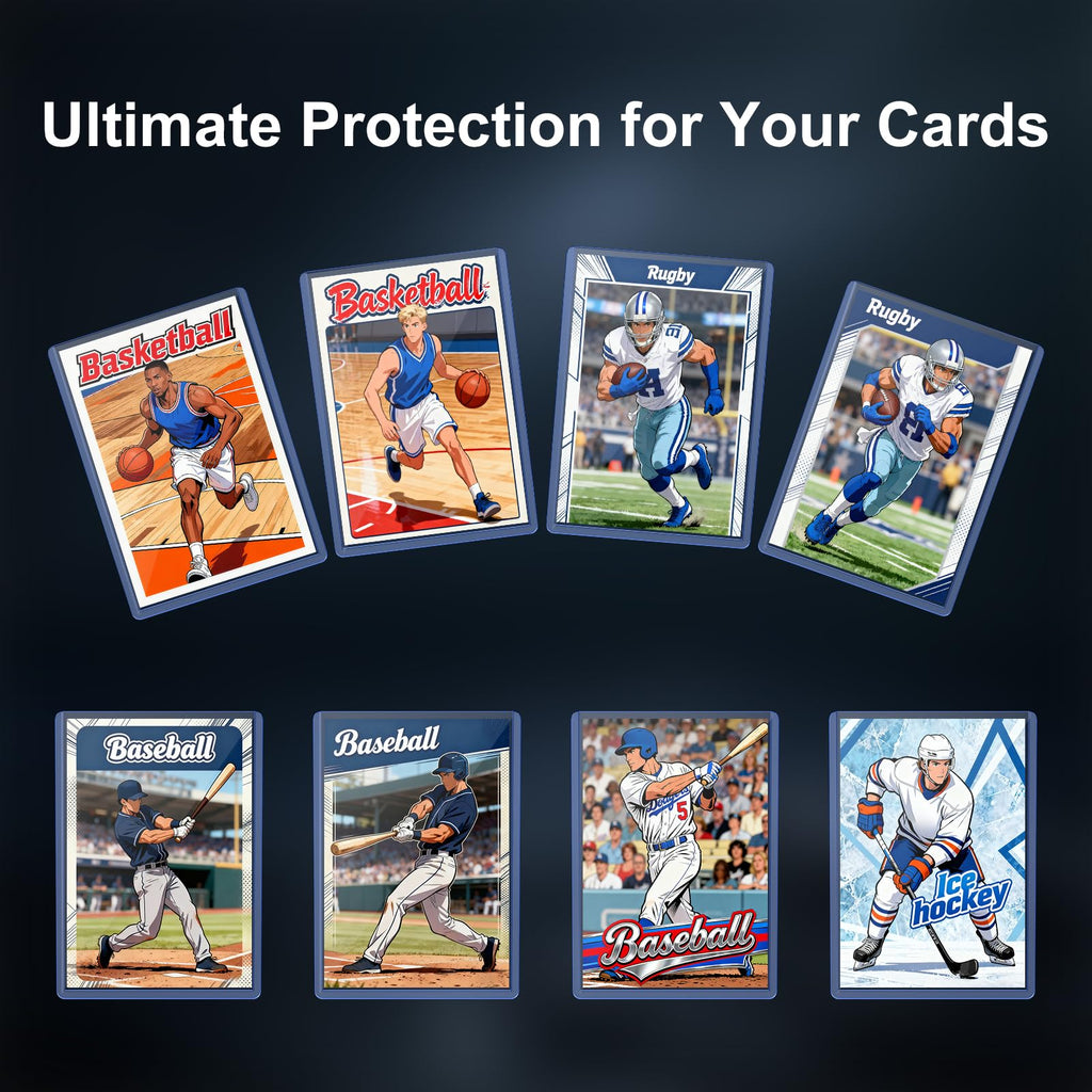 25 cargadores superiores de 55 puntos para tarjetas, cargadores superiores de 3 x 4 pulgadas de grosor con fundas suaves y gruesas para tarjetas de béisbol, baloncesto, fútbol
