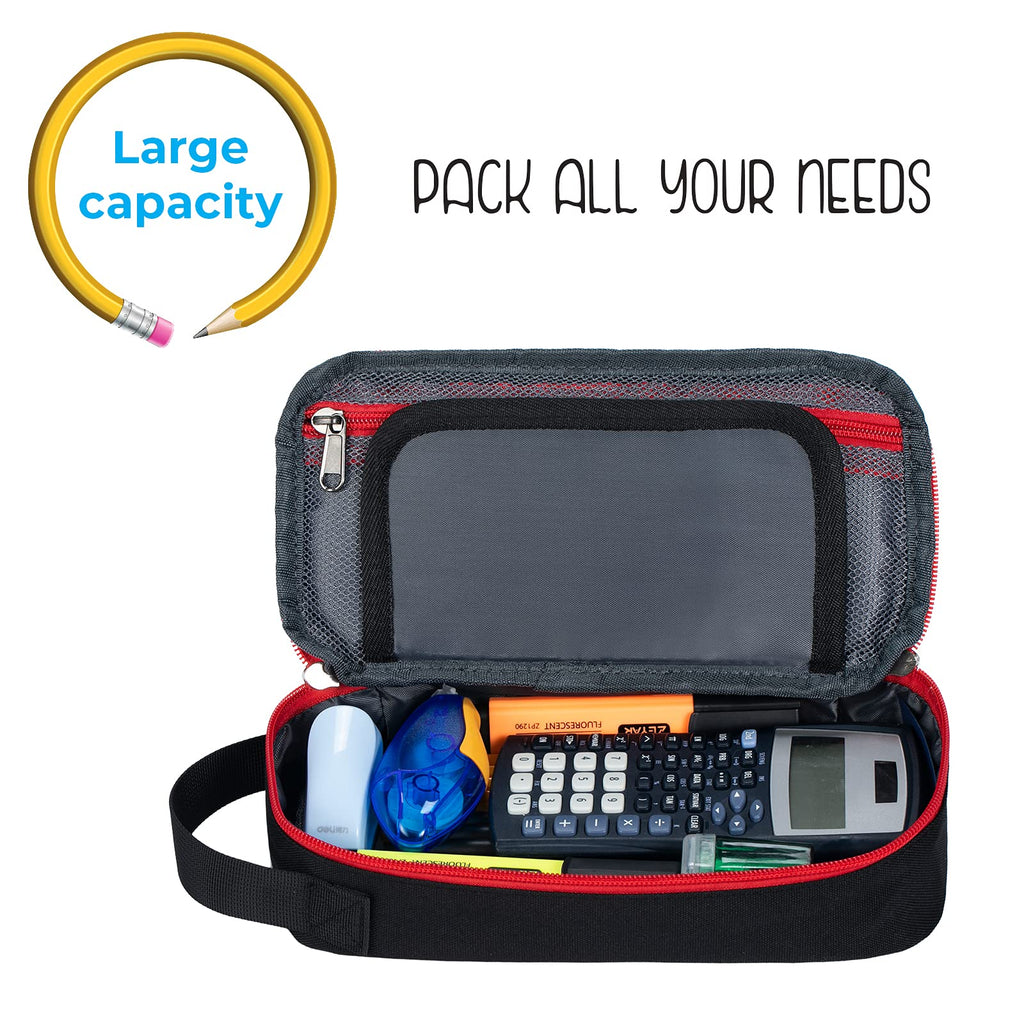 ECHSRT Large Pencil Case, Aesthetic Pen Pouch with Big Capacity, Minimalist Portable Stationery Bag with Handle for Office Organizer Aesthetic Pencil Cases