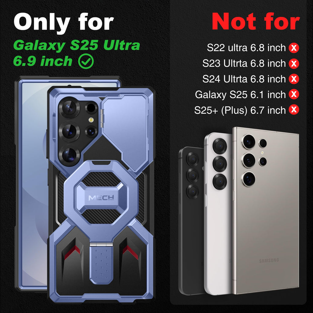 TONGATE Magnetic Stand for Samsung Galaxy S25 Ultra Case with Privacy Screen Protector, [Compatible with Magsafe] [Military Drop Protection] S25 Ultra Case with Camera Cover & Belt Clip, Black 6.9"