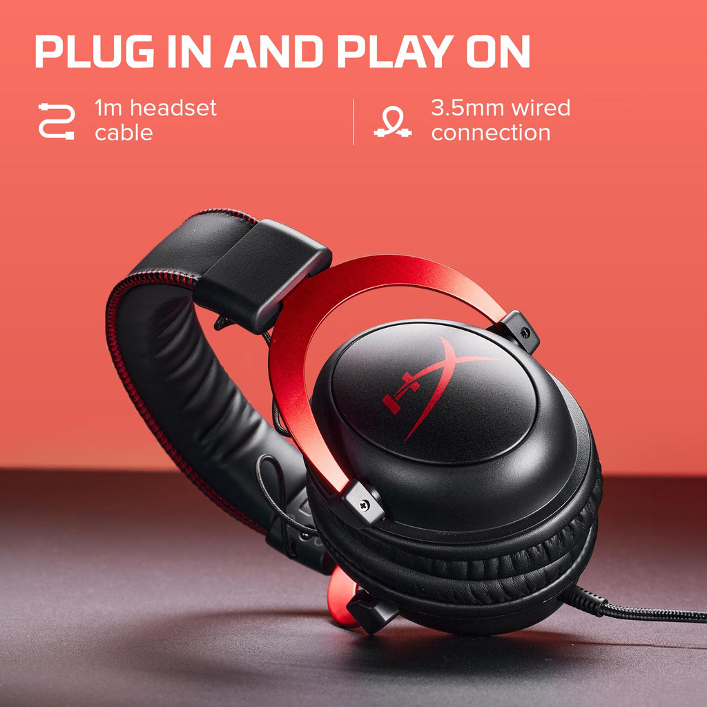 HyperX Cloud II Gaming Headset - 7.1 Surround Sound - Memory Foam Ear Pads - Durable Aluminum Frame - Multi Platform Headset - Works with PC, PS4, PS4 PRO, Xbox One, Xbox One S - Red (KHX-HSCP-RD)