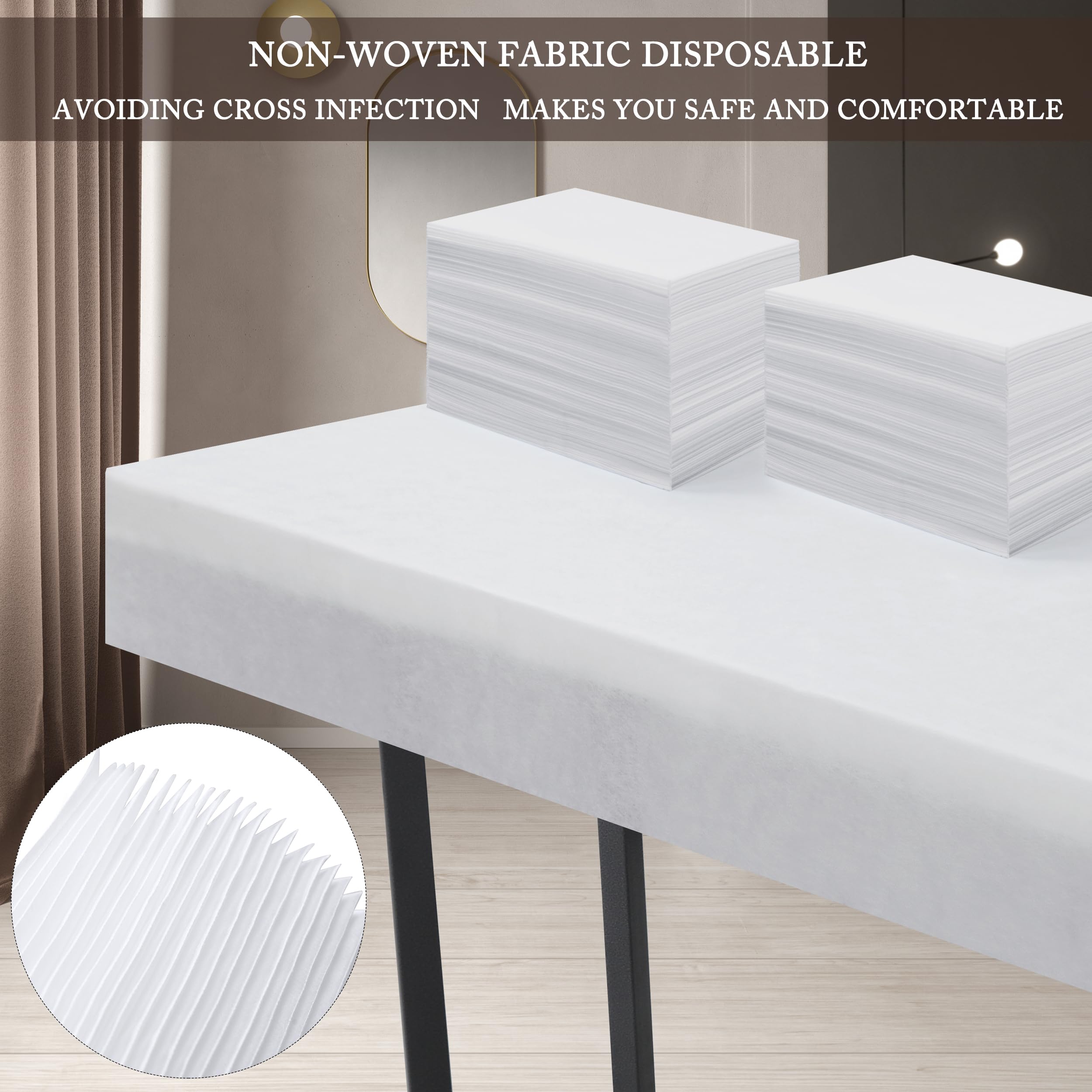 Disposable Bed Sheets 100 Pcs 31" x 71" Massage Table Sheets Non Woven Fabric SPA Bed Cover Breathable for Massage Beauty Tattoos（Black）