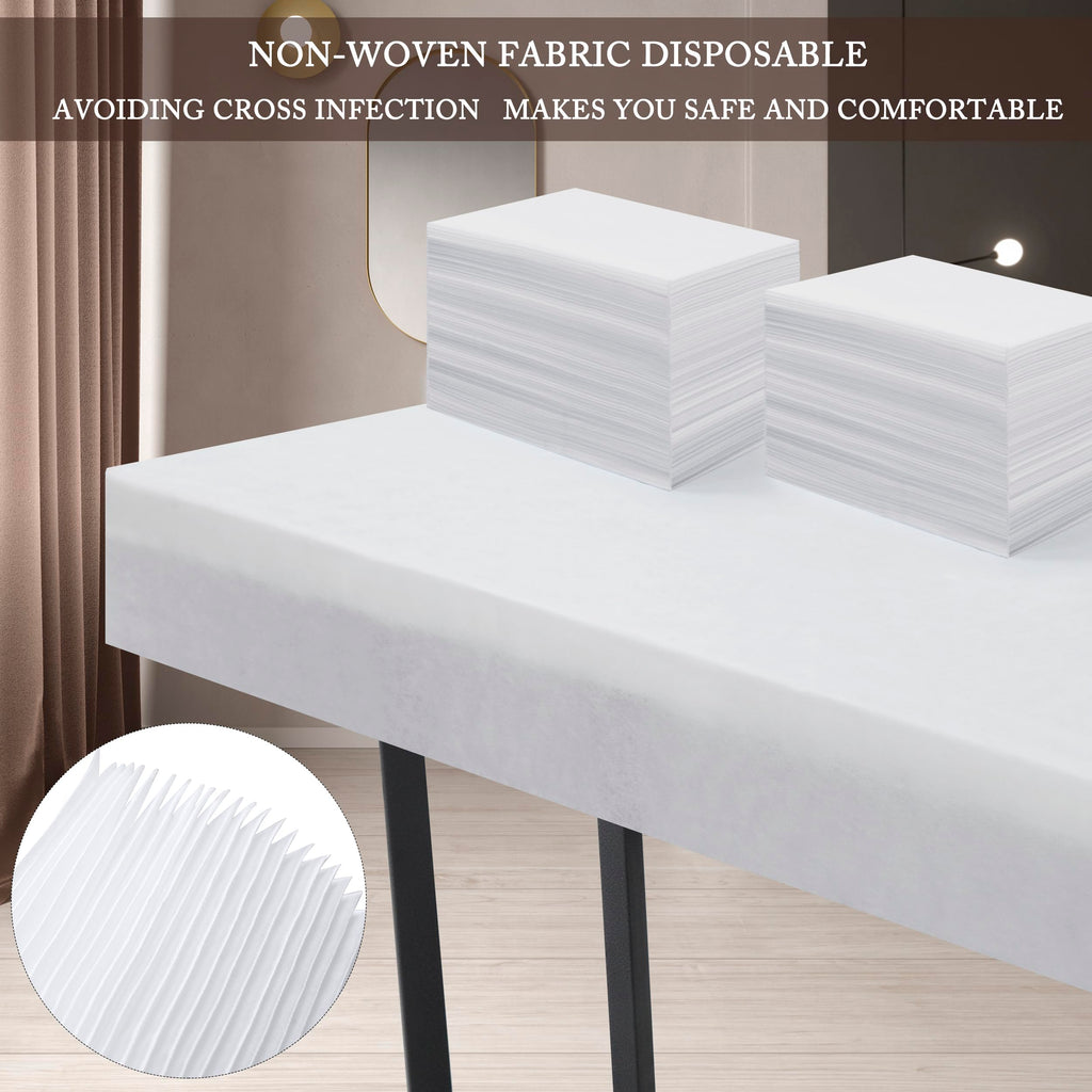 Disposable Bed Sheets 100 Pcs 31" x 71" Massage Table Sheets Non Woven Fabric SPA Bed Cover Breathable for Massage Beauty Tattoos（Black）