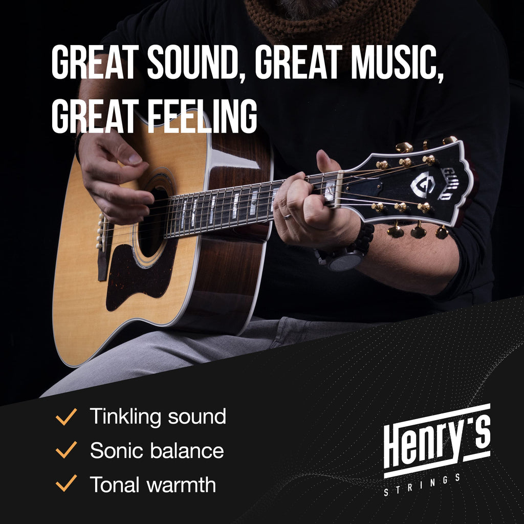 Light Acoustic Guitar Strings 10-47 - Brilliant Sound & Extra E1 String & 3xGuitar Picks - Phosphor Bronze Guitar Strings Acoustic - Acoustic Guitar Strings 6 String Set