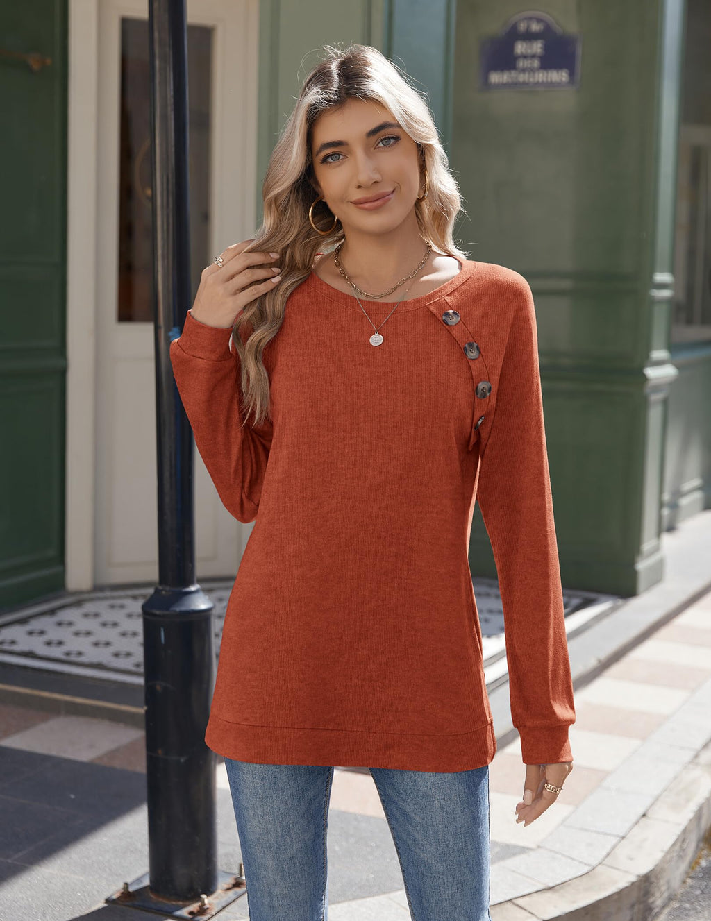 Zeagoo Womens Long Sleeve Tshirts Casual Tunic Tops Work Fashion Cute Sweaters Fall Outfits 2026 Dressy Blouse