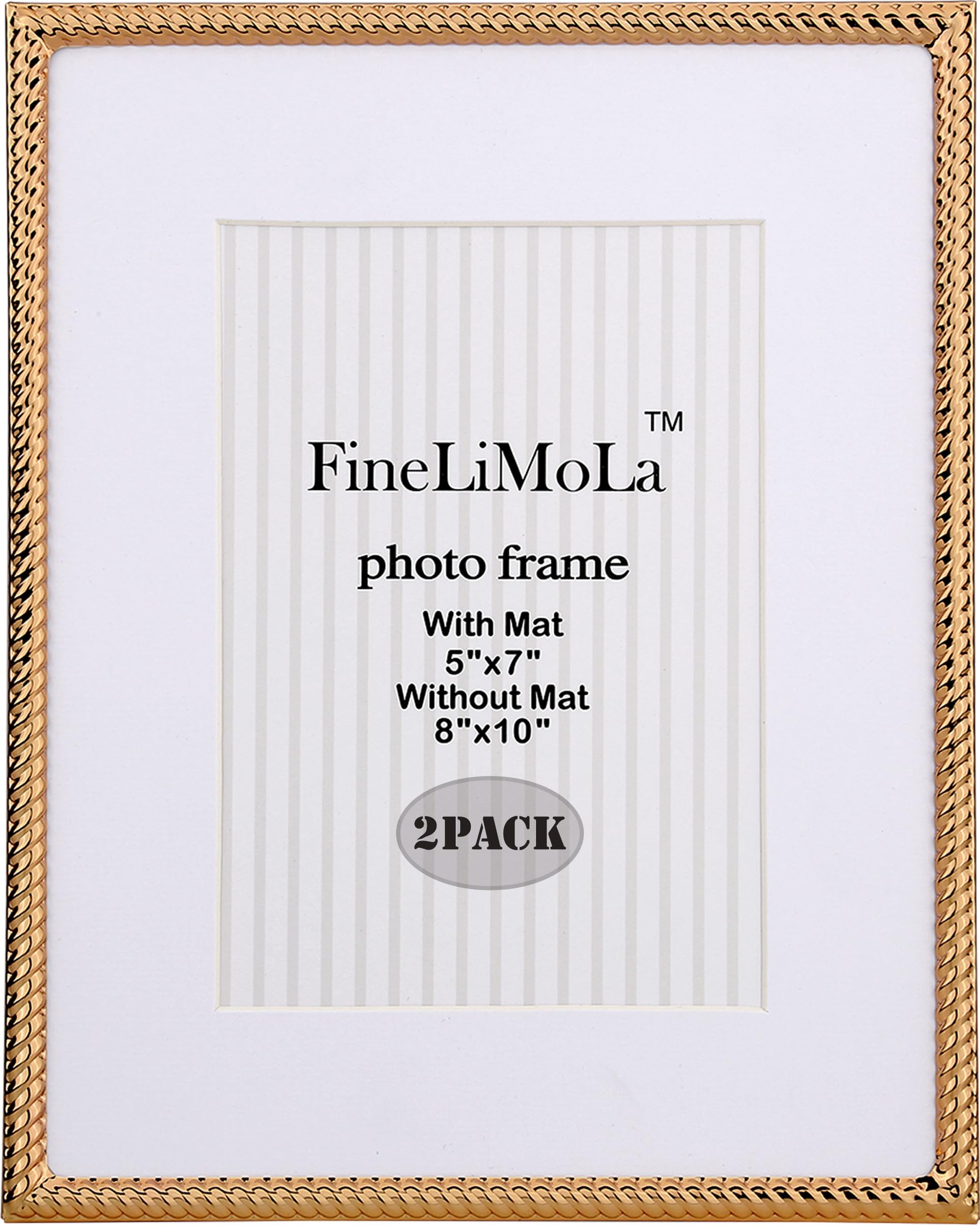 4x4 Gold Rope Design Metal Picture Frame With Mat for 3x3'', Premium Velvet Backing Real Glass Front Desktop & Wall Display Elegant Home Decor