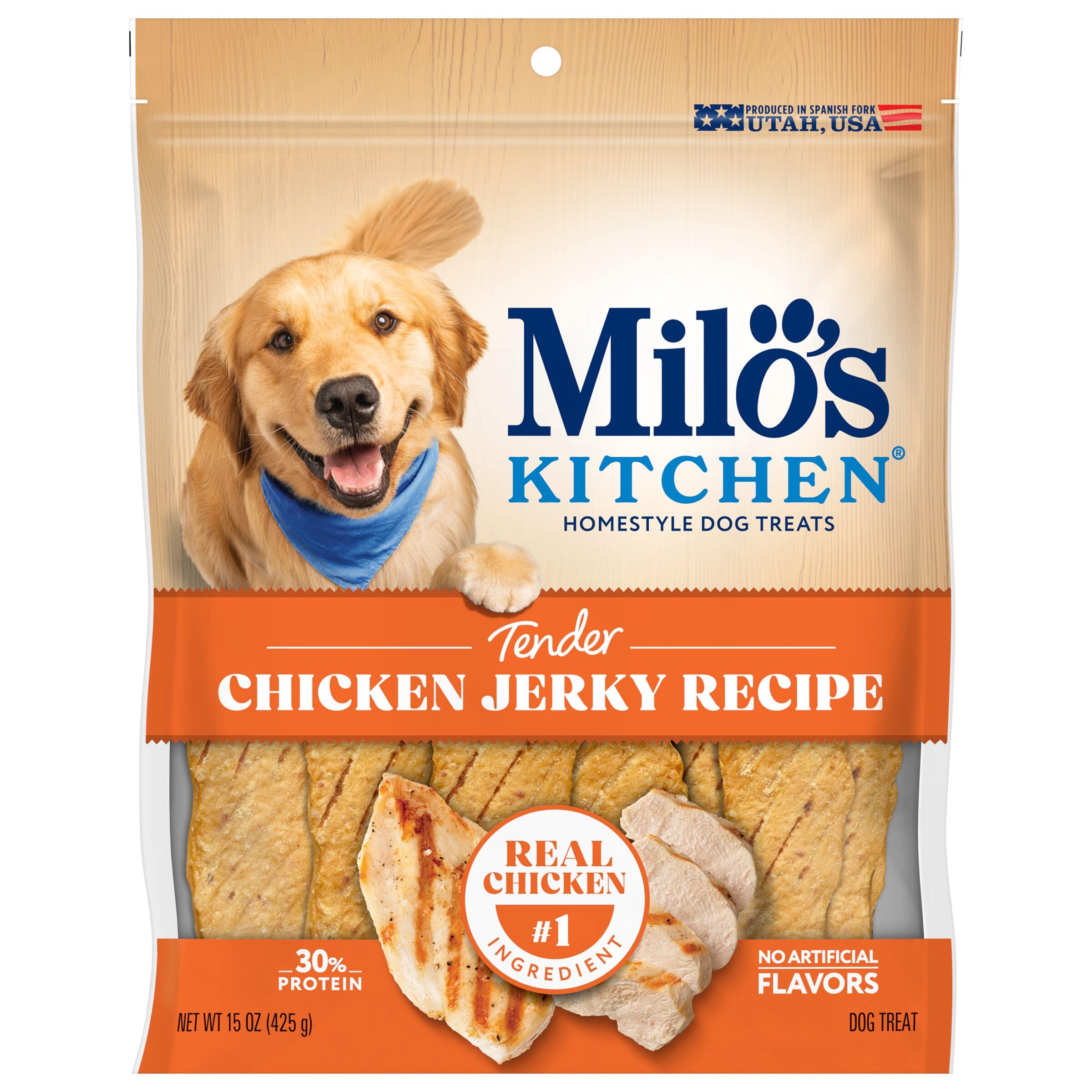 Milo's Kitchen Homestyle Dog Treats, Beef Sausage Slices, 10 Ounce, High Protein, No Artificial Flavors
