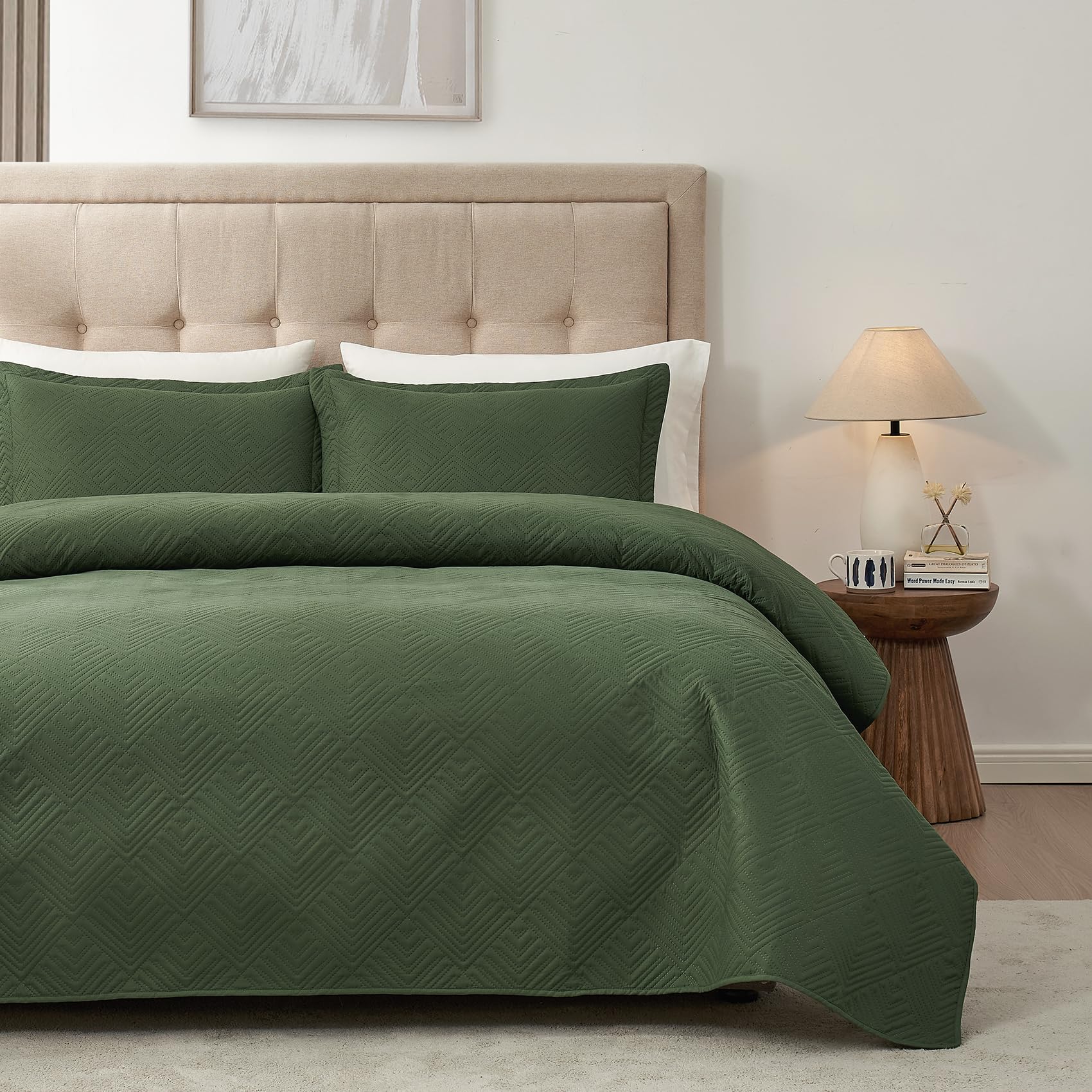 Hansleep Black Quilt Twin Size - Damask Ultrasonic All Season Bedspread Twin, Soft Lightweight Coverlet Bedding Set, 2 Pieces (1 Quilt, 1 Pillow Sham)