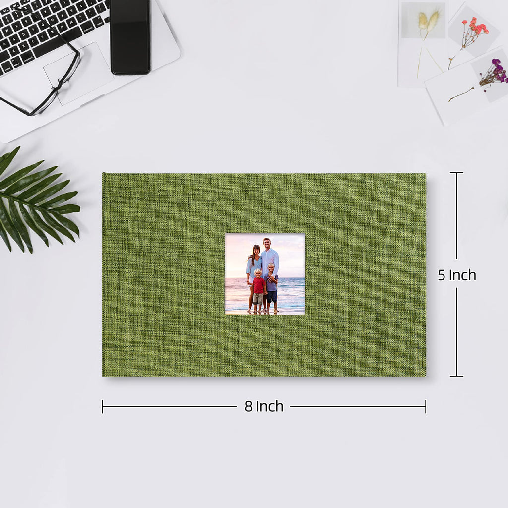 Mublalbum Small Photo Album 4x6 100 Photos Linen Cover Picture Book with Horizontal Pockets for Wedding Family Anniversary and Baby (Beige)
