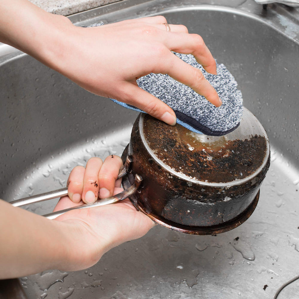 Multi-Purpose Scrub Sponges for Kitchen By Scrub- it - Non-Scratch Microfiber Sponge Along with Heavy Duty Scouring Power - Effortless Cleaning of Dishes, Pots and Pans All at Once(6 Pack, Large)
