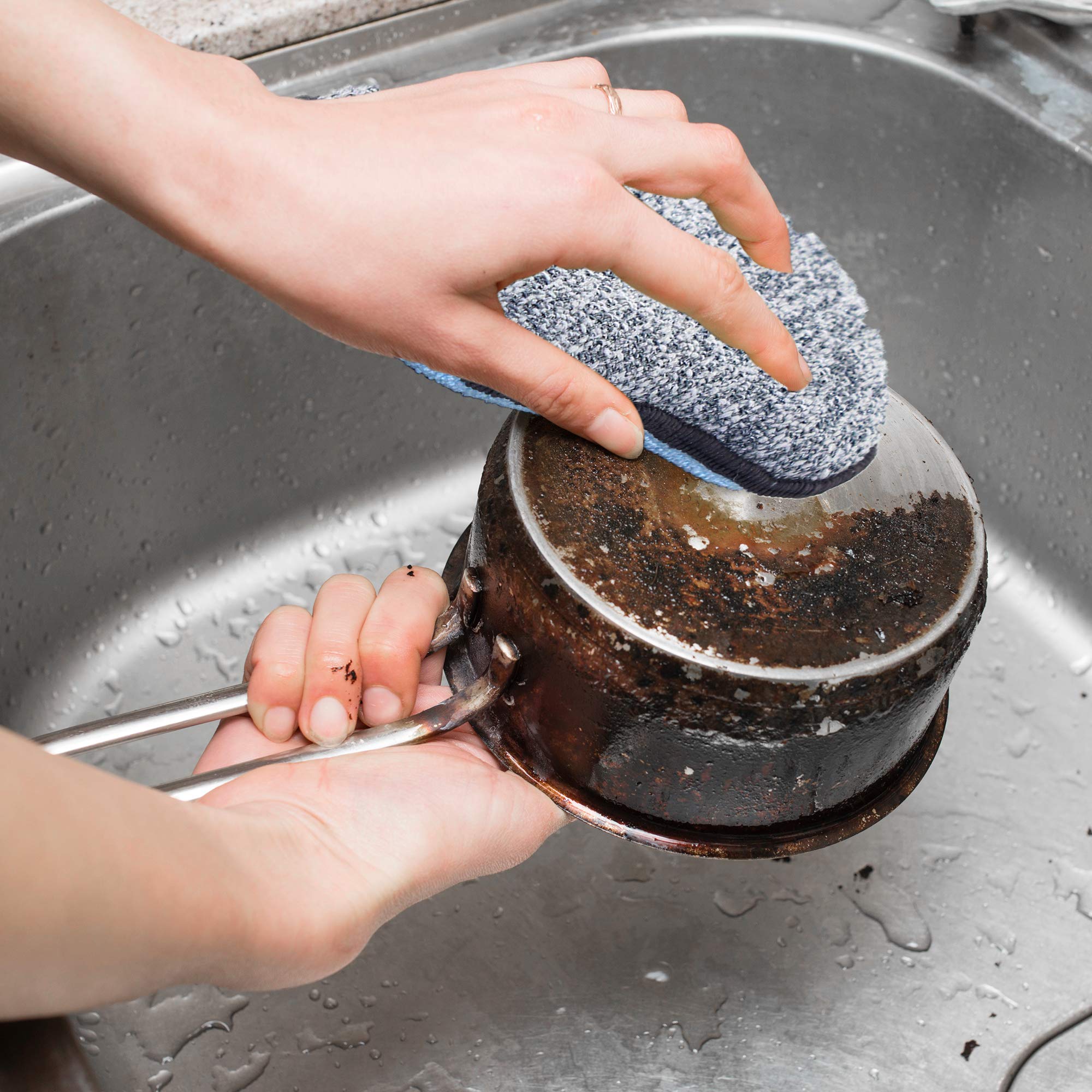 Multi-Purpose Scrub Sponges for Kitchen By Scrub- it - Non-Scratch Microfiber Sponge Along with Heavy Duty Scouring Power - Effortless Cleaning of Dishes, Pots and Pans All at Once(6 Pack, Large)