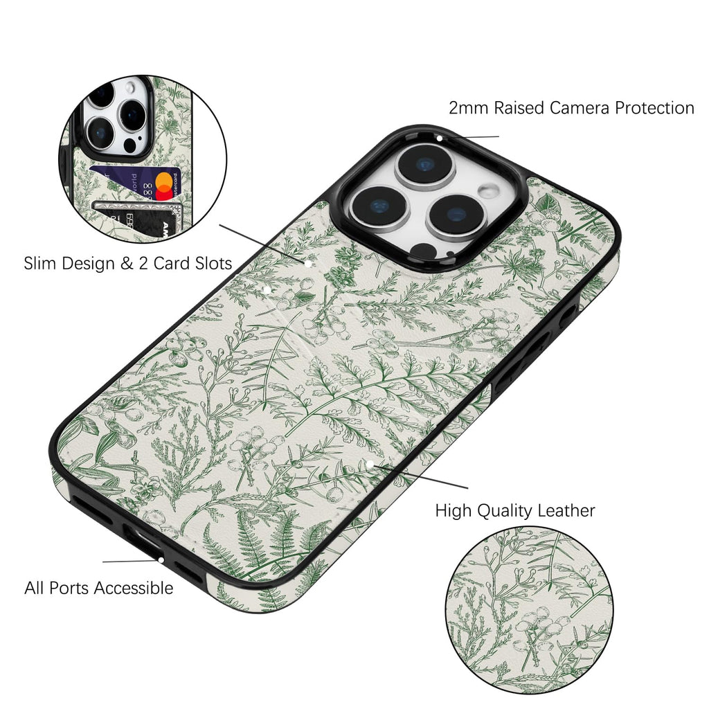 for iPhone 11 6.1 inch Case with Card Holder Soft Leather Wallet Case Protective Shockproof Hard Cover for Women Man (Blue Floral, iPhone 11 6.1 inch)