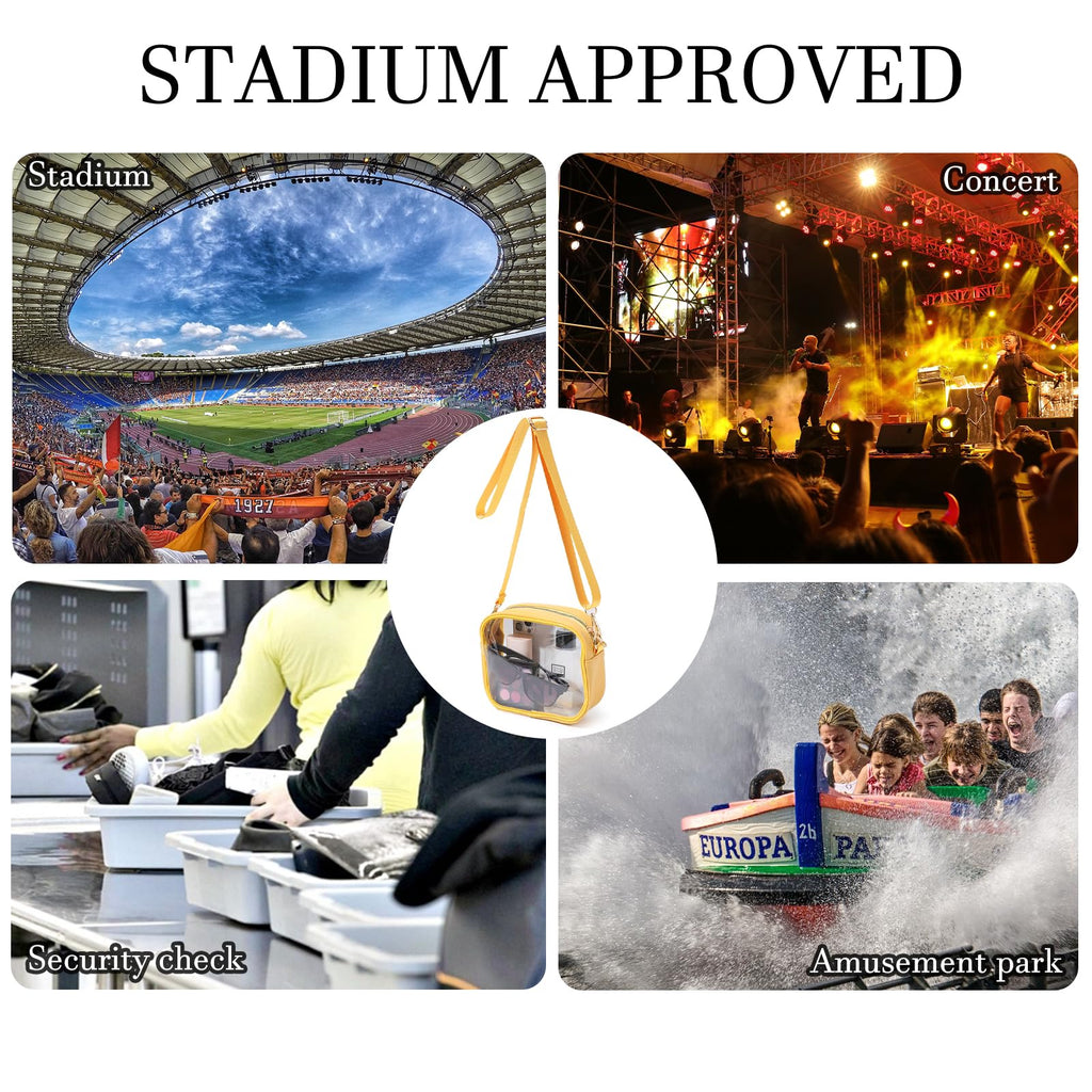TOBVZOO Clear Bag Stadium Approved, Crossbody Transparent Bag for Concerts Sports Events, Purses for Men & Women