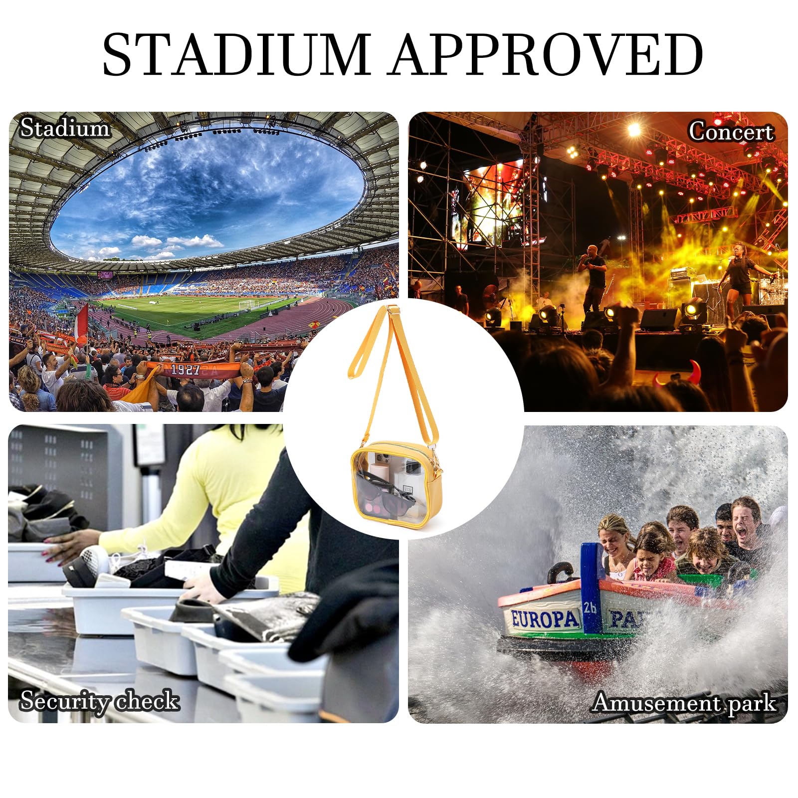 TOBVZOO Clear Bag Stadium Approved, Crossbody Transparent Bag for Concerts Sports Events, Purses for Men & Women