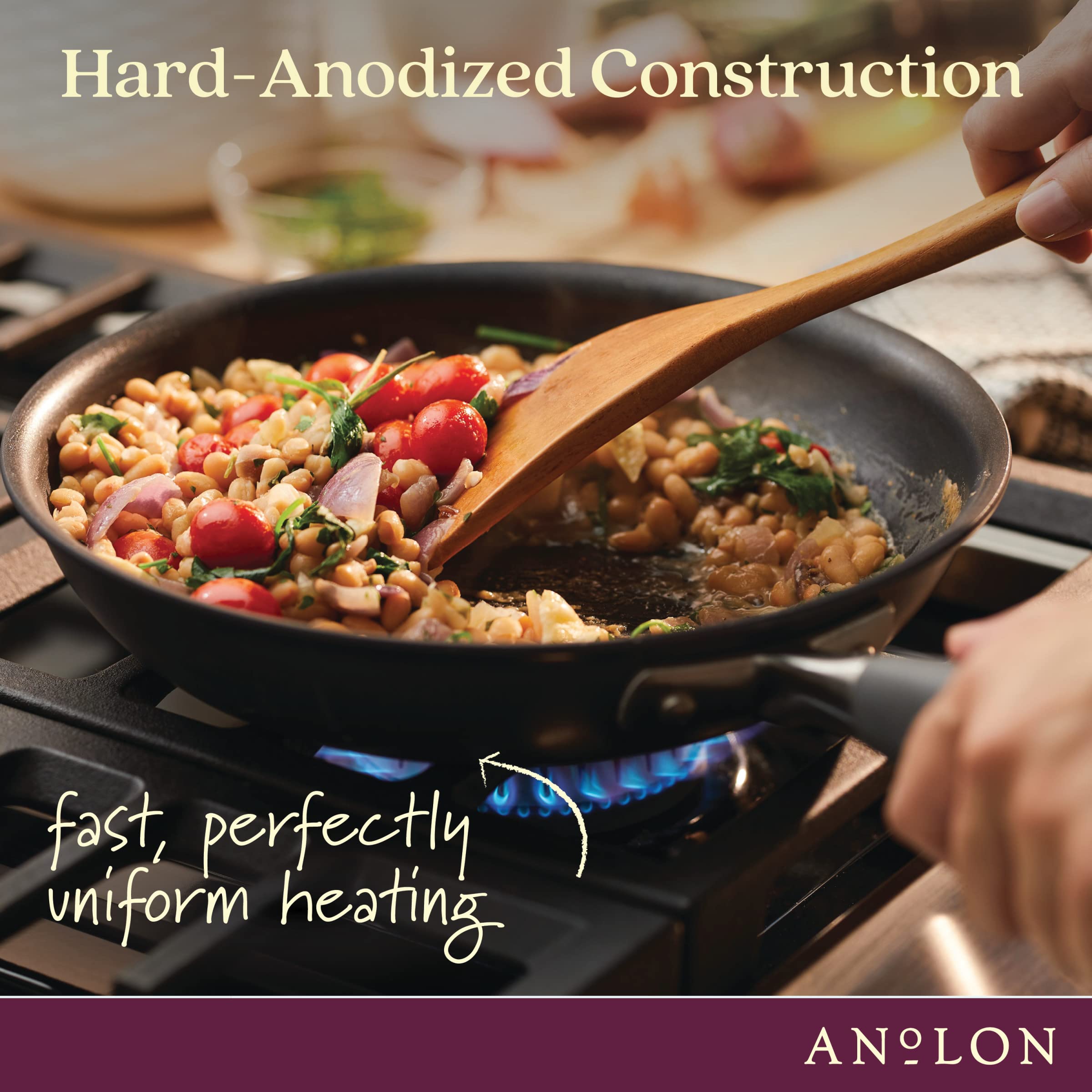 Anolon Advanced Home Hard Anodized Nonstick Sauce Pan/Saucepan with Straining and Lid, 2 Quart (2 Qt Straining Saucepan, Indigo)