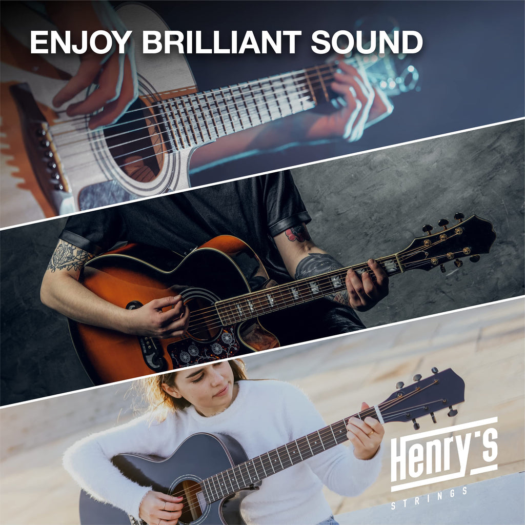 Light Acoustic Guitar Strings 10-47 - Brilliant Sound & Extra E1 String & 3xGuitar Picks - Phosphor Bronze Guitar Strings Acoustic - Acoustic Guitar Strings 6 String Set