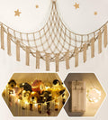 Stuffed Animal Hammock Corner with LED Light - Toy Storage Hammock Plushie Net Large - Cute Stuff Animals Holder Hanging Organizer - Baby Room Decor Kids Toddler Nursery Bedroom Boho