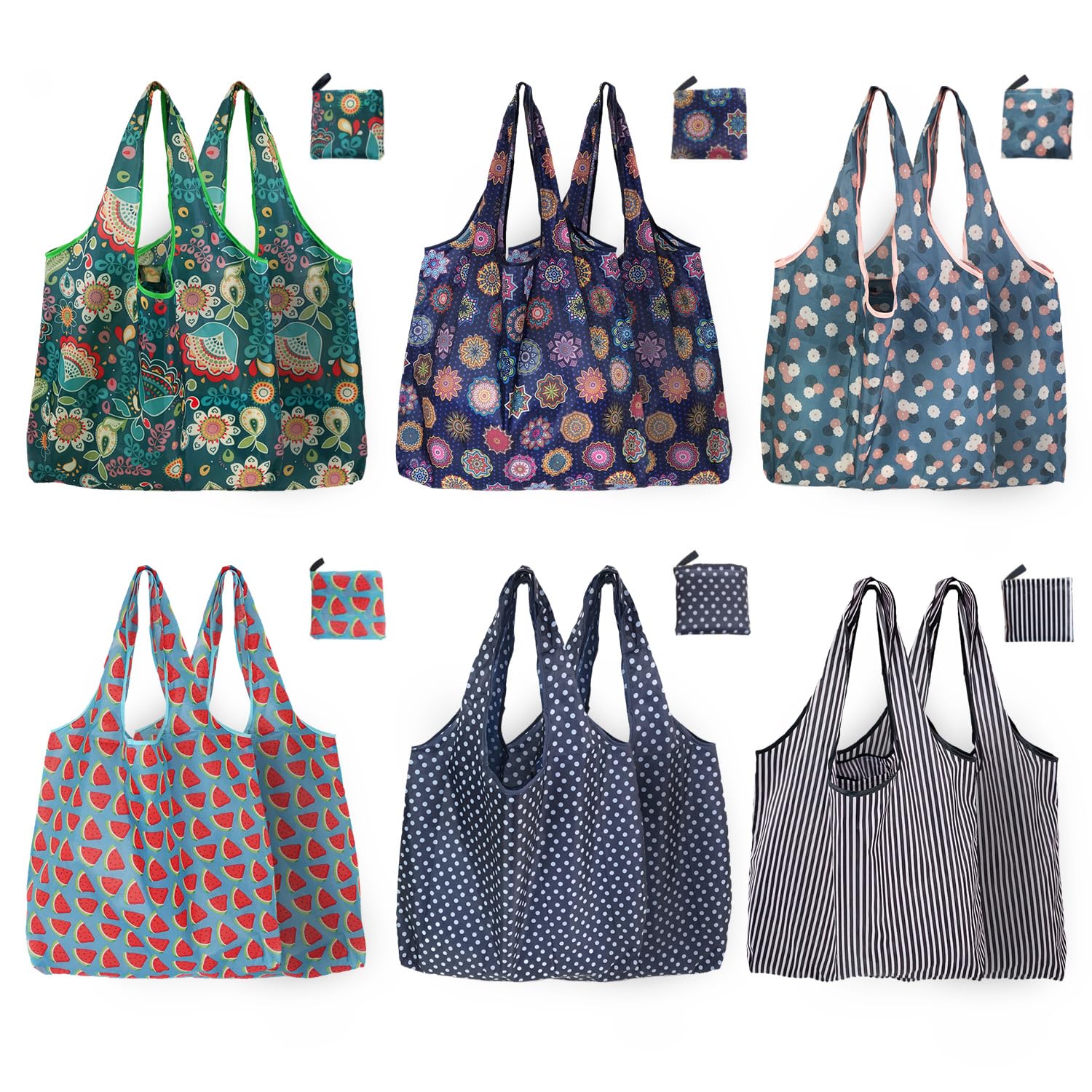 Bolsas de compras reutilizables para comestibles, paquete de 4 de 50 libras bolsas plegables grandes y lavables para mercado, compactas para un fácil almacenamiento, bolsas de tela ligeras y