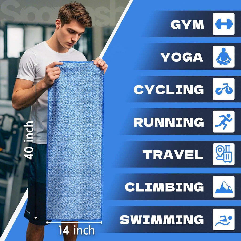 Microfiber Gym Towels for Showering Working Out Quick Dry Negative ions Large Middle Small Sizes Lightweight Gym Towel for Men Women Tennis Sports Towels for Body Hot Yoga Fitness Essentials