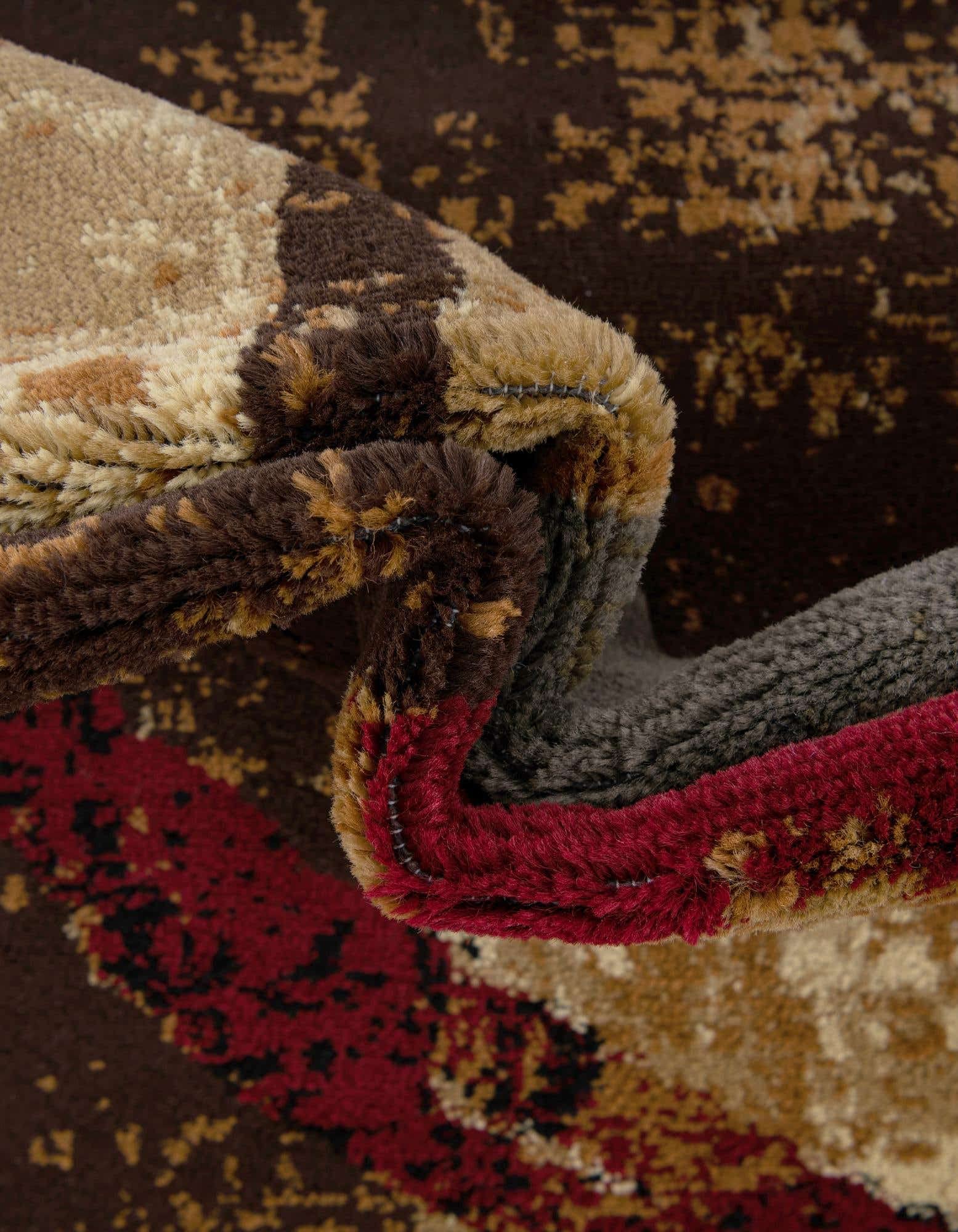 Unique Loom Barista Collection Area Rug - Kouillou (2' 2" x 3' 1" Oval, Multi/Brown)