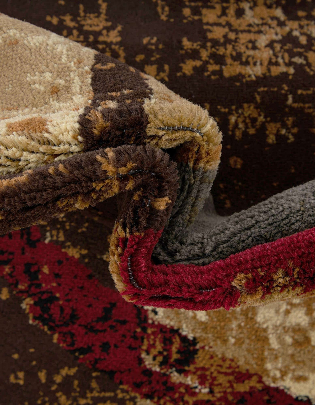 Unique Loom Barista Collection Area Rug - Kouillou (2' 2" x 3' 1" Oval, Multi/Brown)